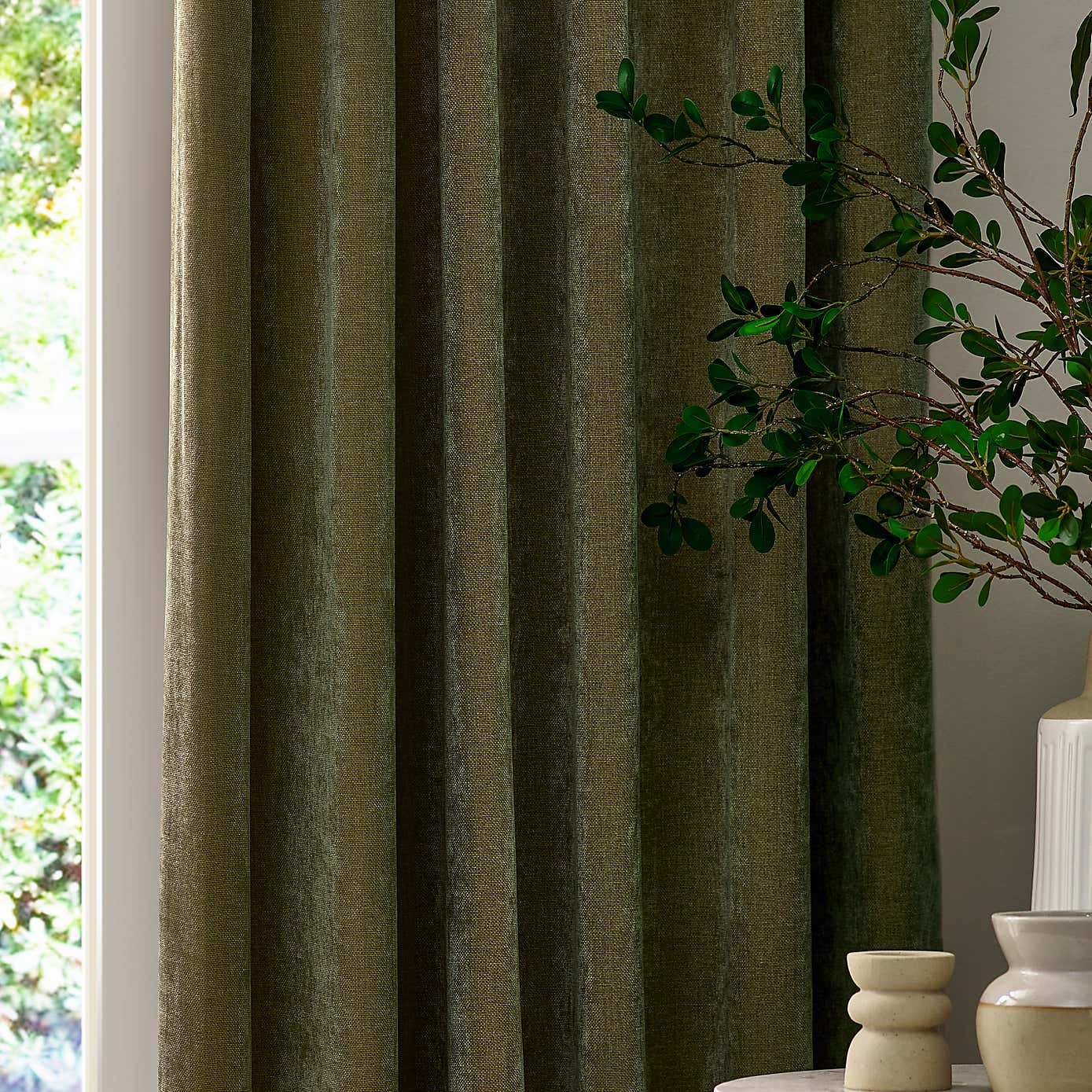 Yard Heavy Chenille Pencil Pleat Curtains
