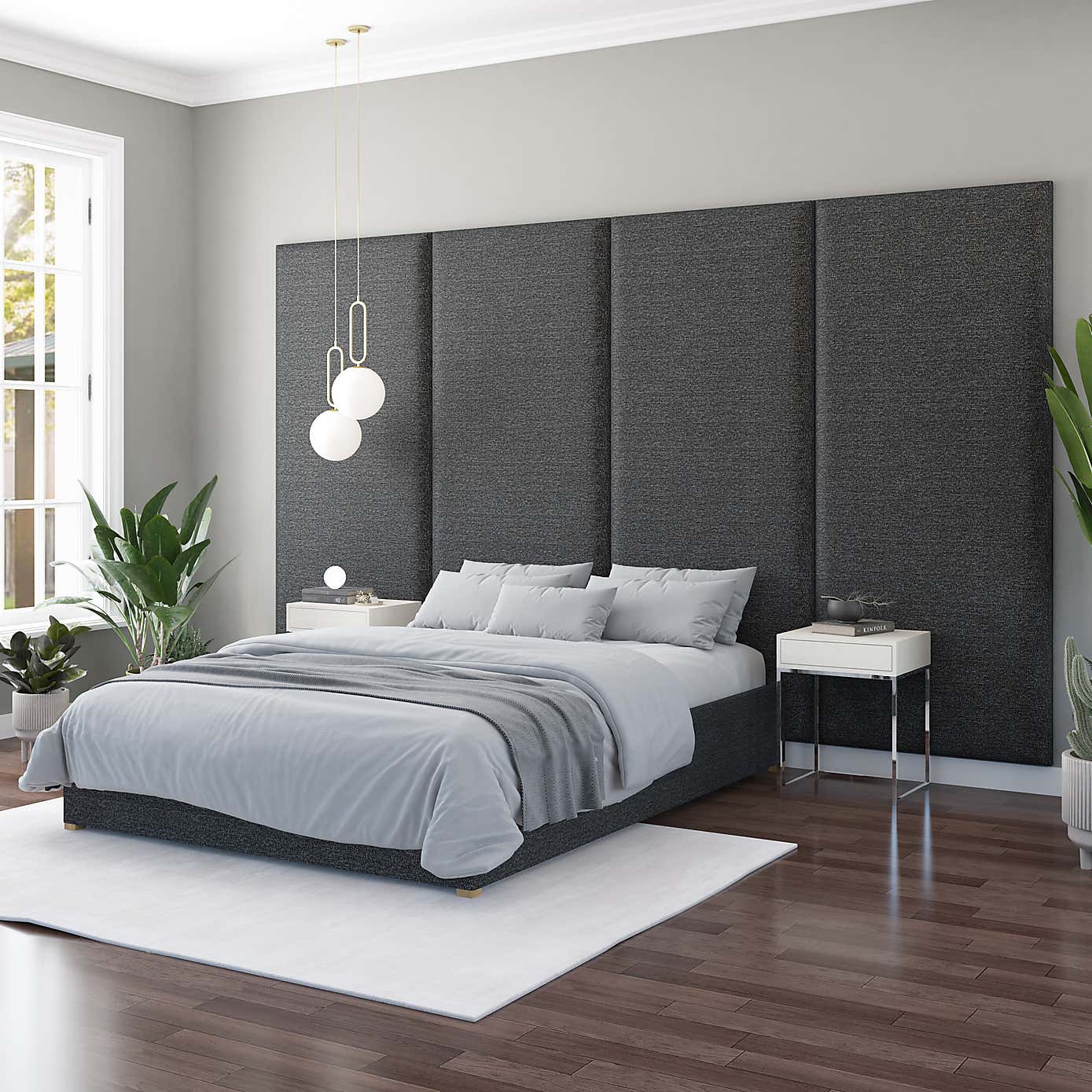 Hanging Wall Panel Dual Mount Saxon Twill Headboard