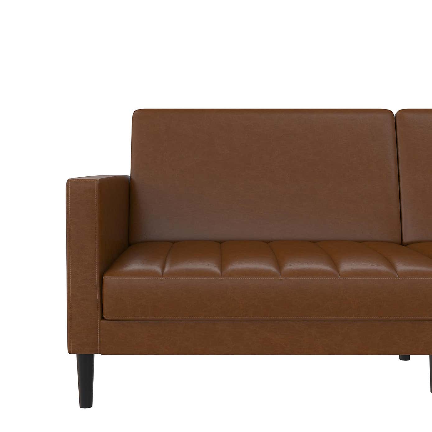Liam Faux Leather Clic Clac Camel Double Sofa Bed