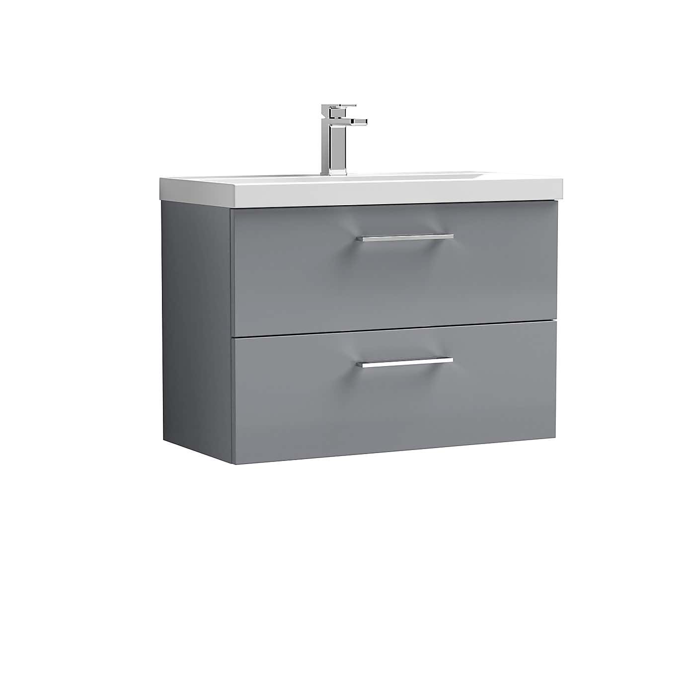 Arno Wall Mounted 2 Drawer Vanity Unit with Basin