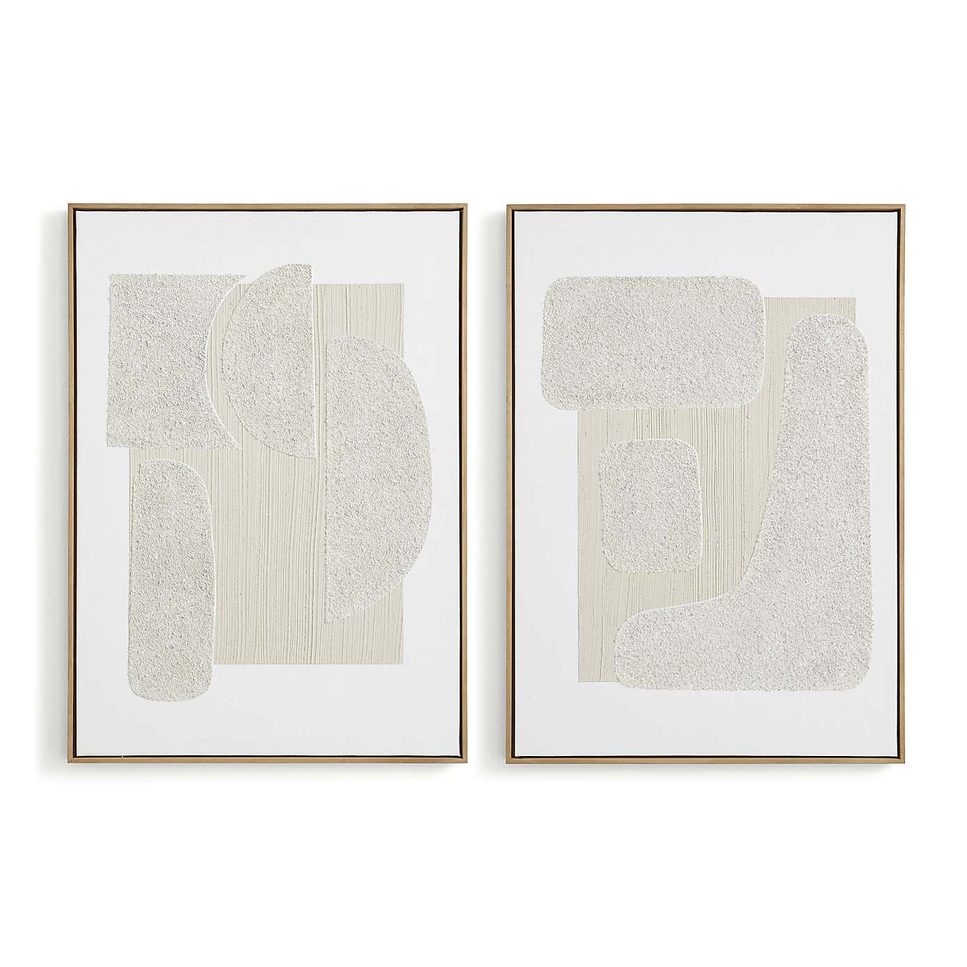 Set of 2 Textured Framed Canvases