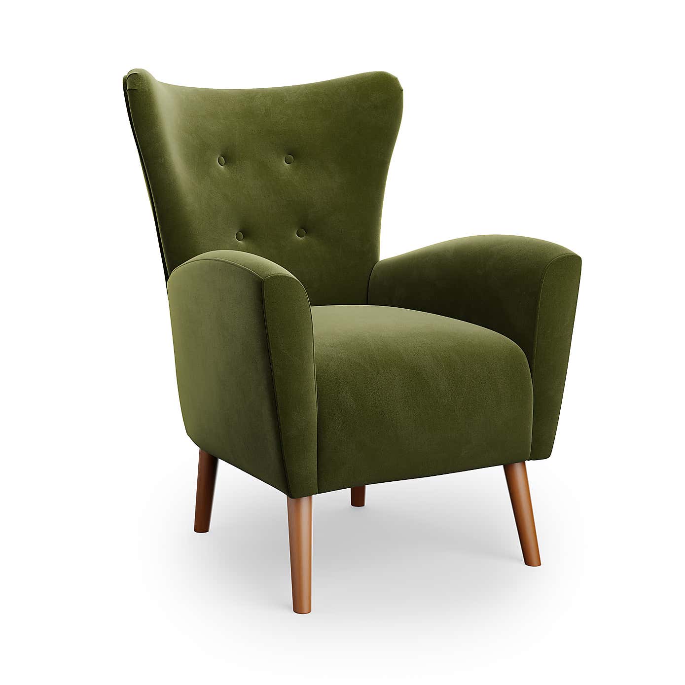 Sven Velvet Modern Wing Chair