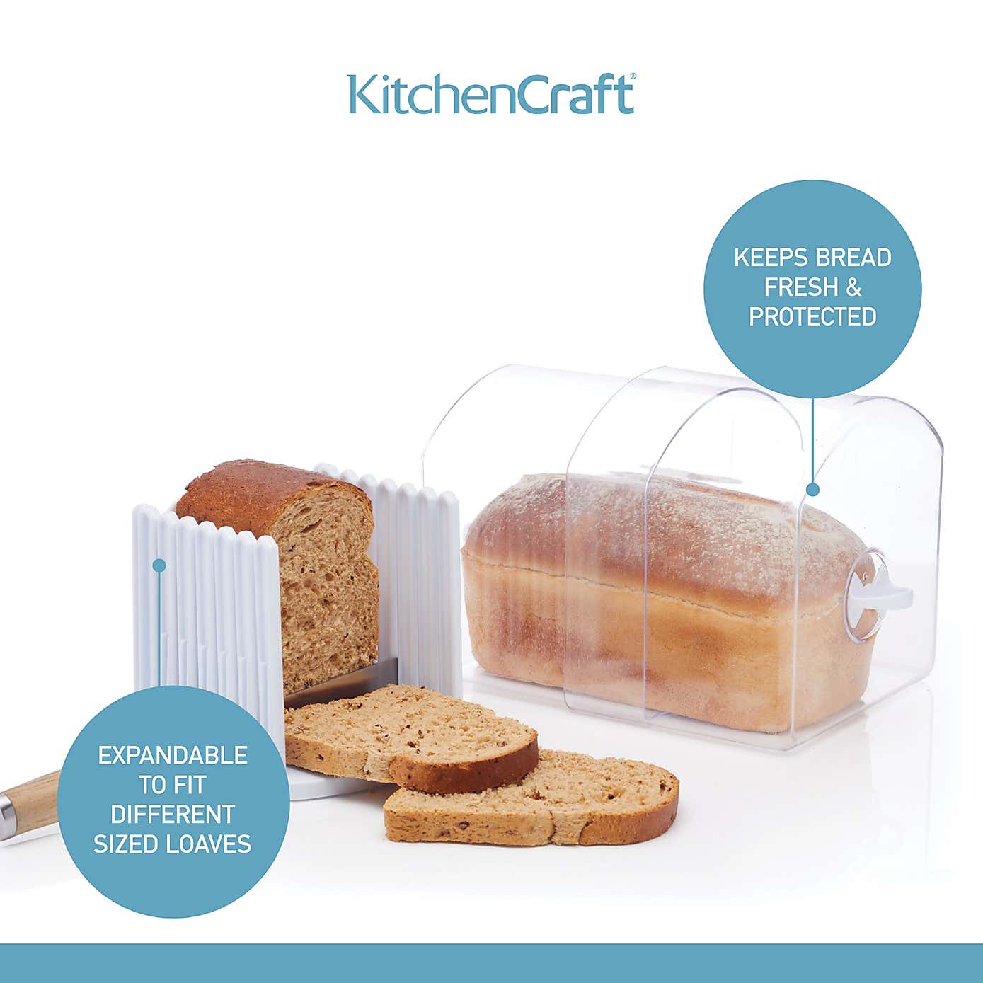 KitchenCraft Expandable Plastic Bread Bin