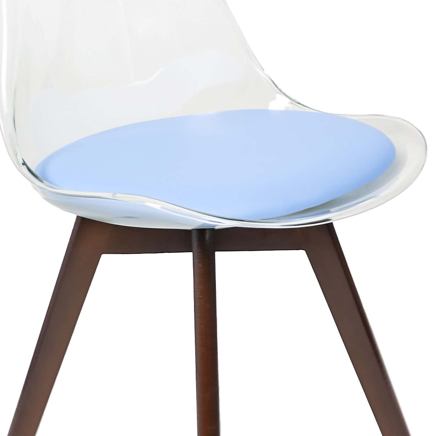 Fusion Living Soho Clear Plastic Dining Chair with Squared Legs