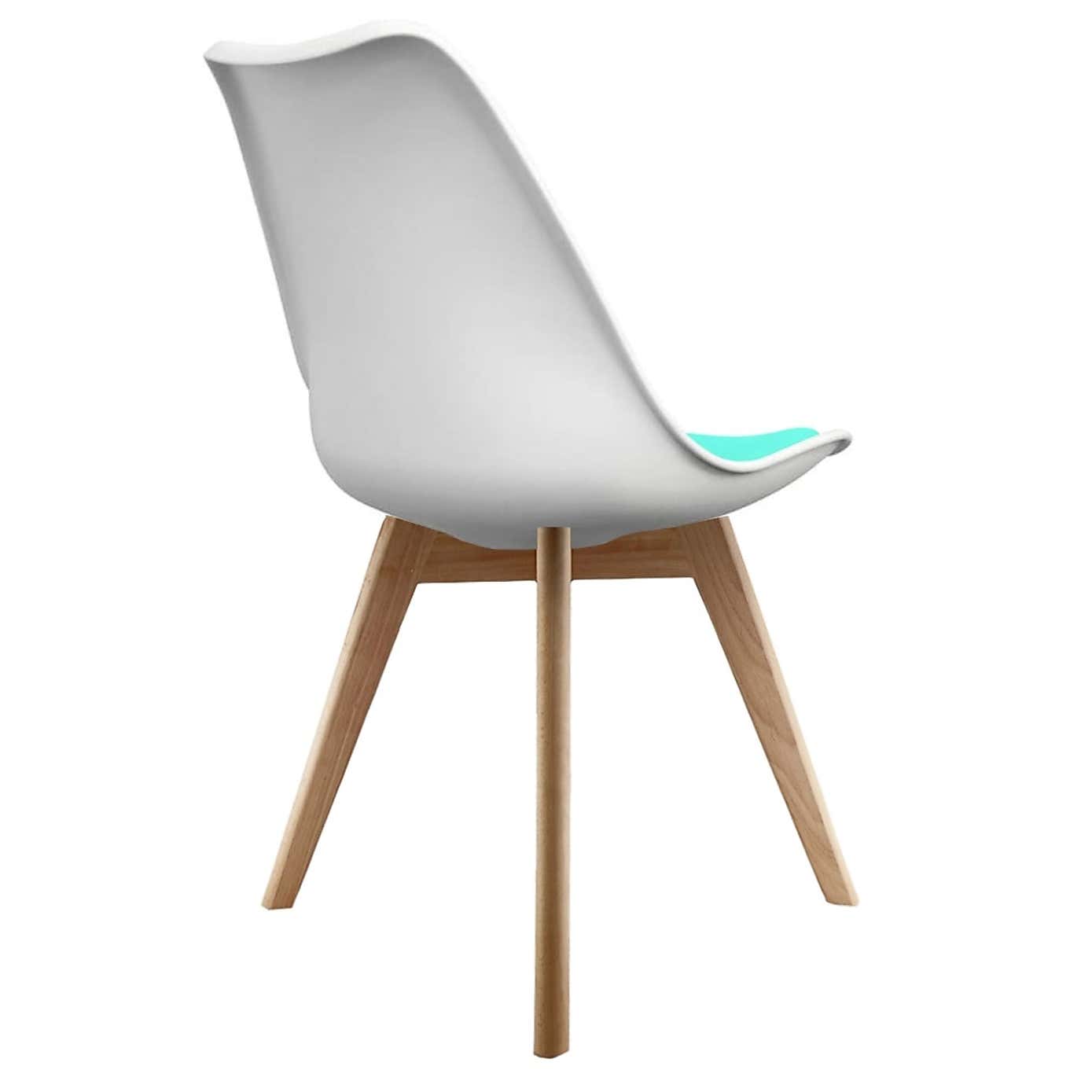 Fusion Living Soho White Plastic Dining Chair with Squared Legs