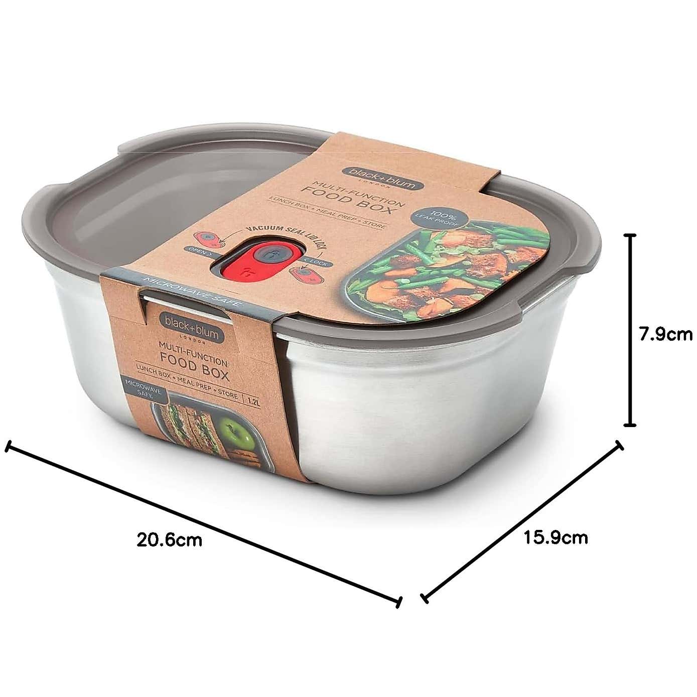 Black and Blum Steel Food Box