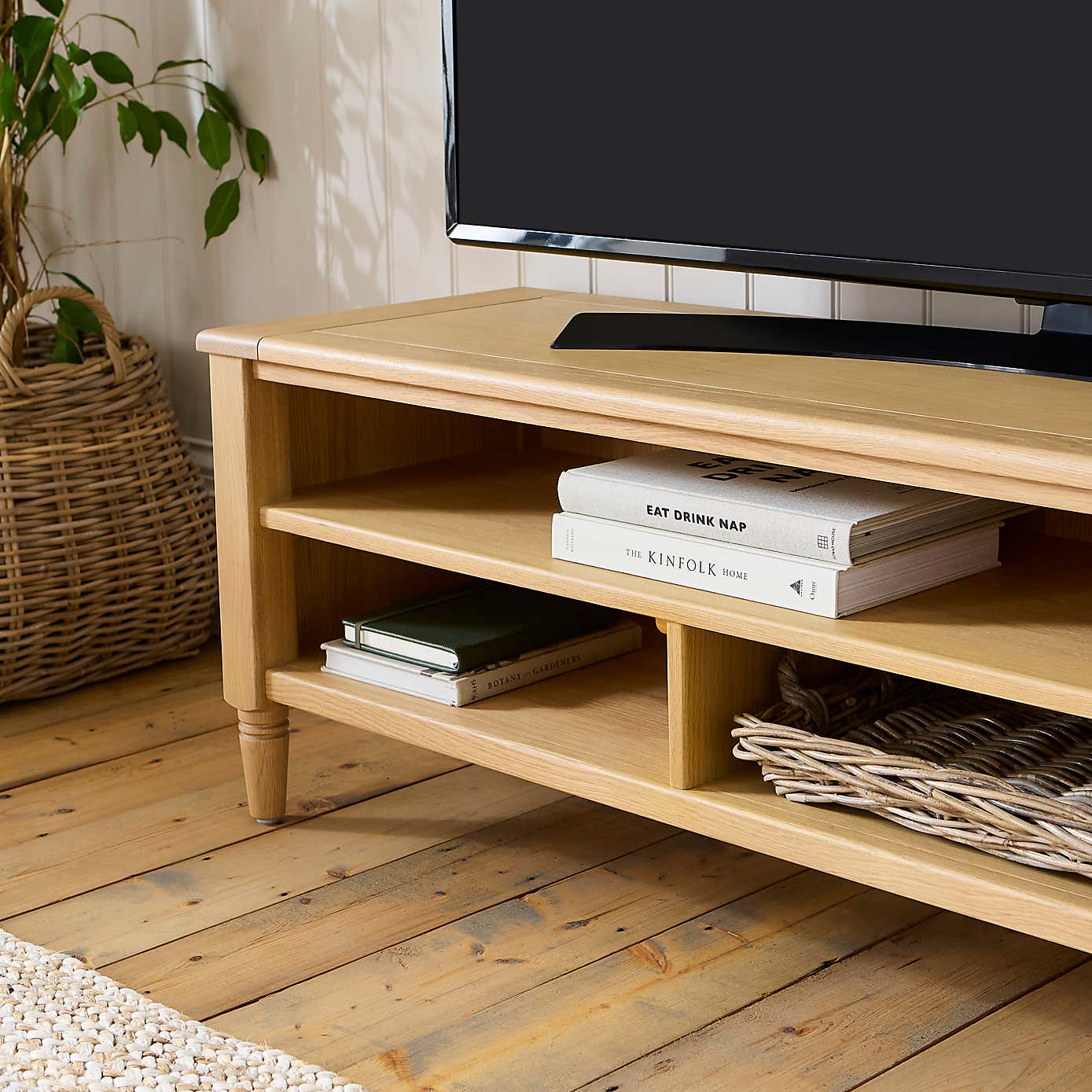 Churchgate Walcote Open Small TV Unit for TVs up to ", Oak