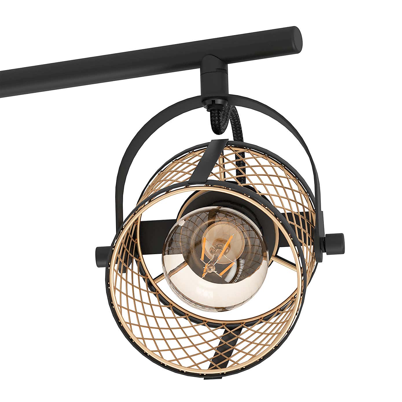 EGLO Dellow Industrial 3 Light Adjustable Ceiling Wall Spotlight