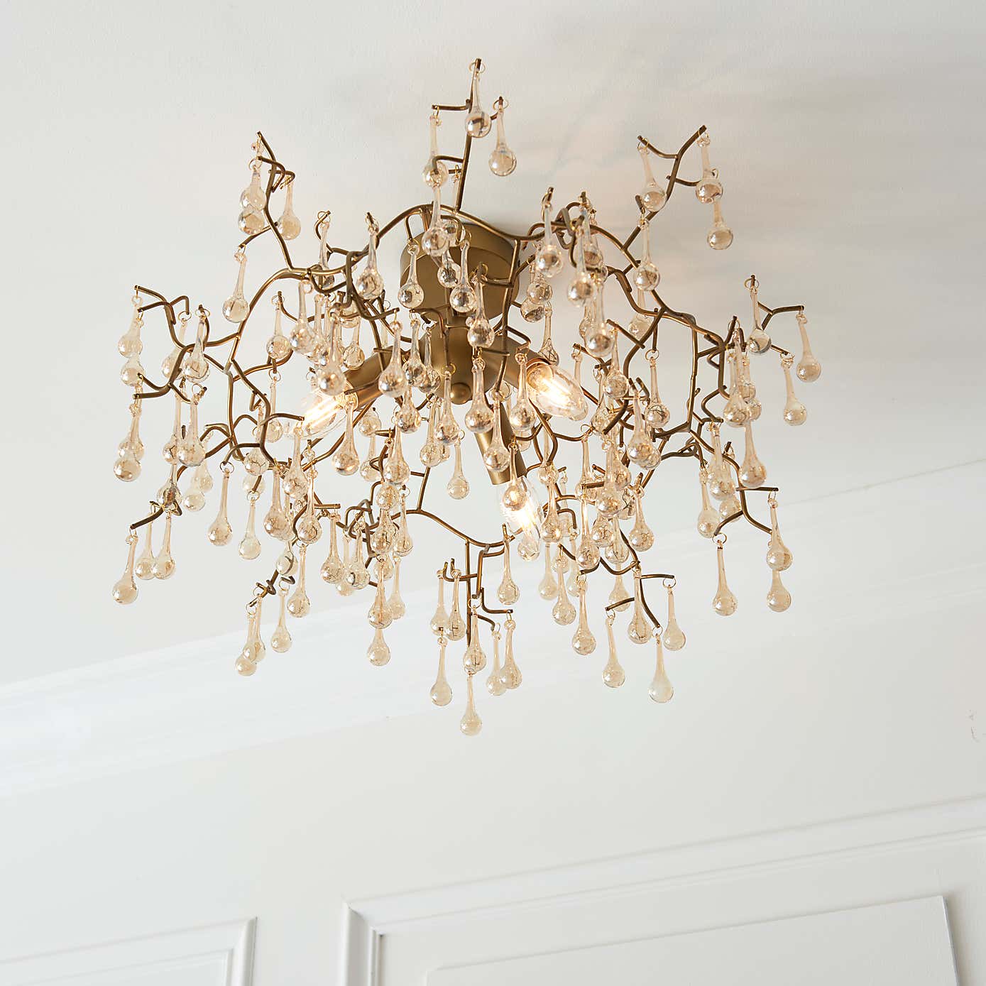 Vogue Wisteria 3 Light Semi Flush Ceiling Fitting