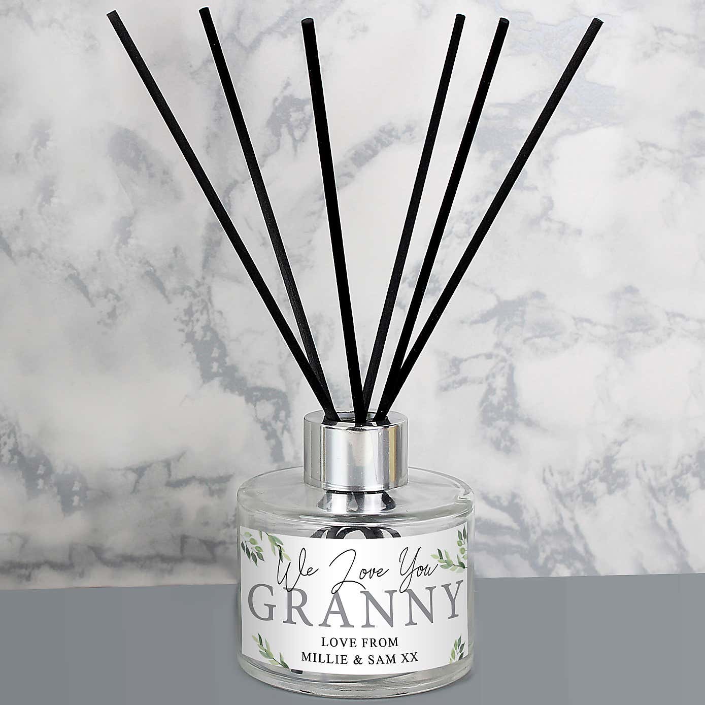 Personalised Green Floral Reed Diffuser