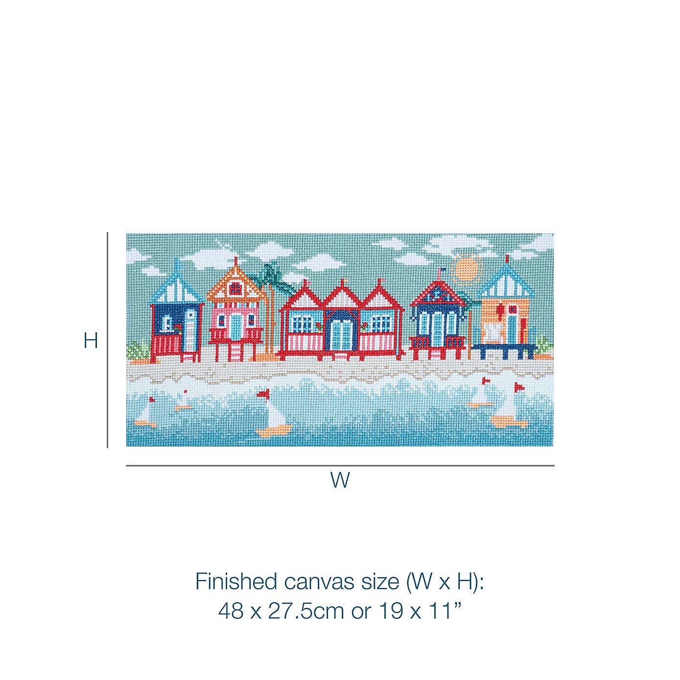 Cross Stitch Large Beach Hut