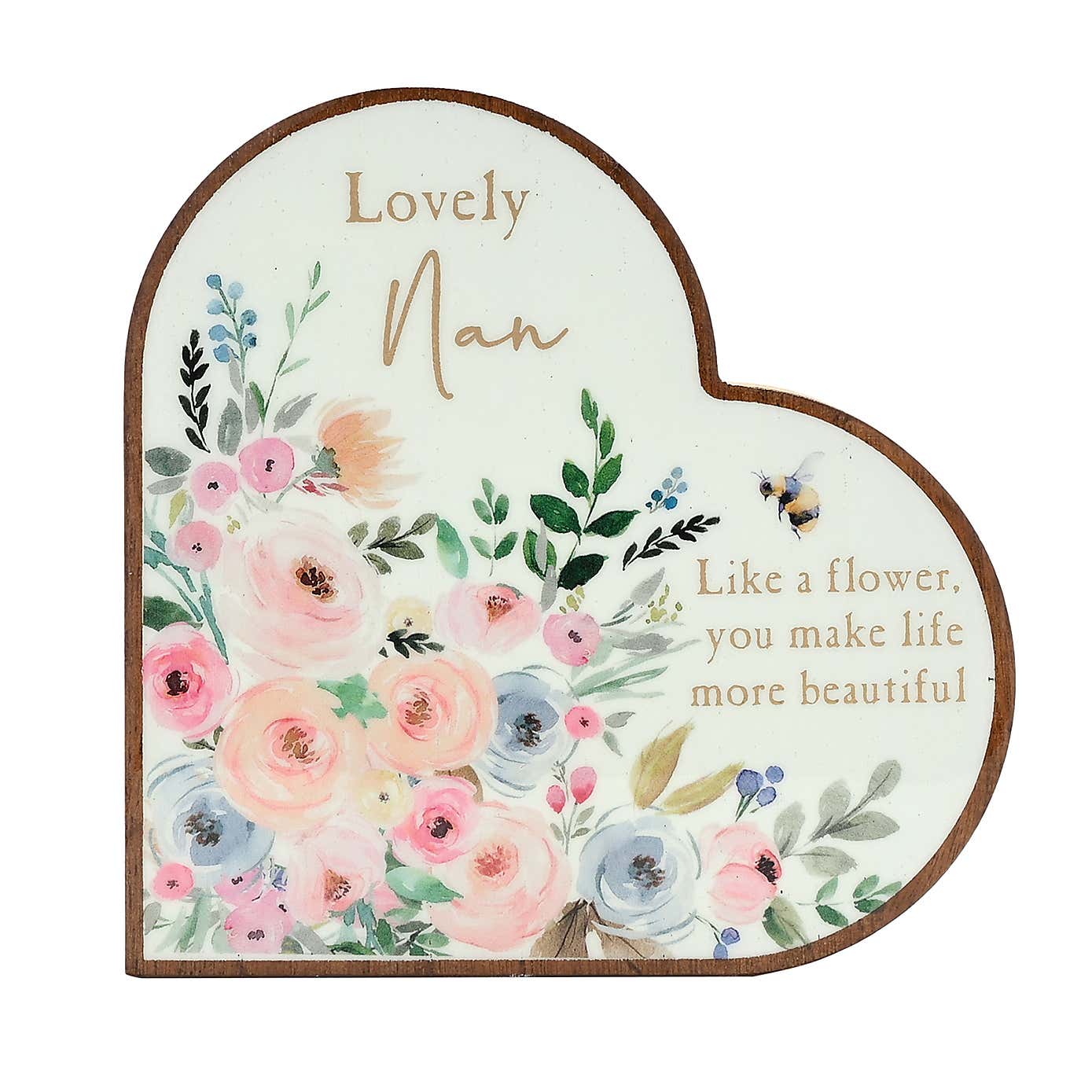 The Cottage Garden Nan Heart Plaque