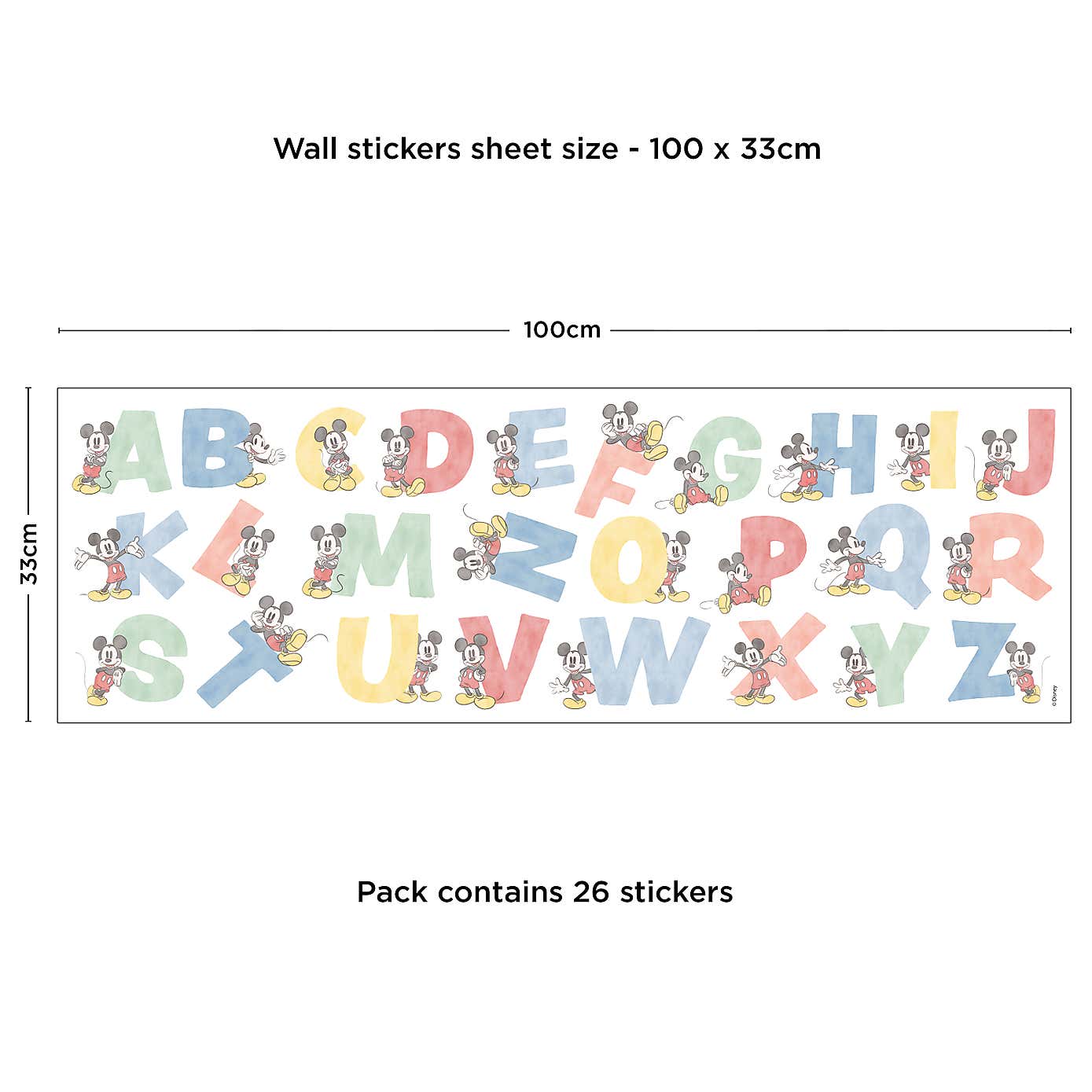 Disney Mickey Alphabet Medium Wall Sticker