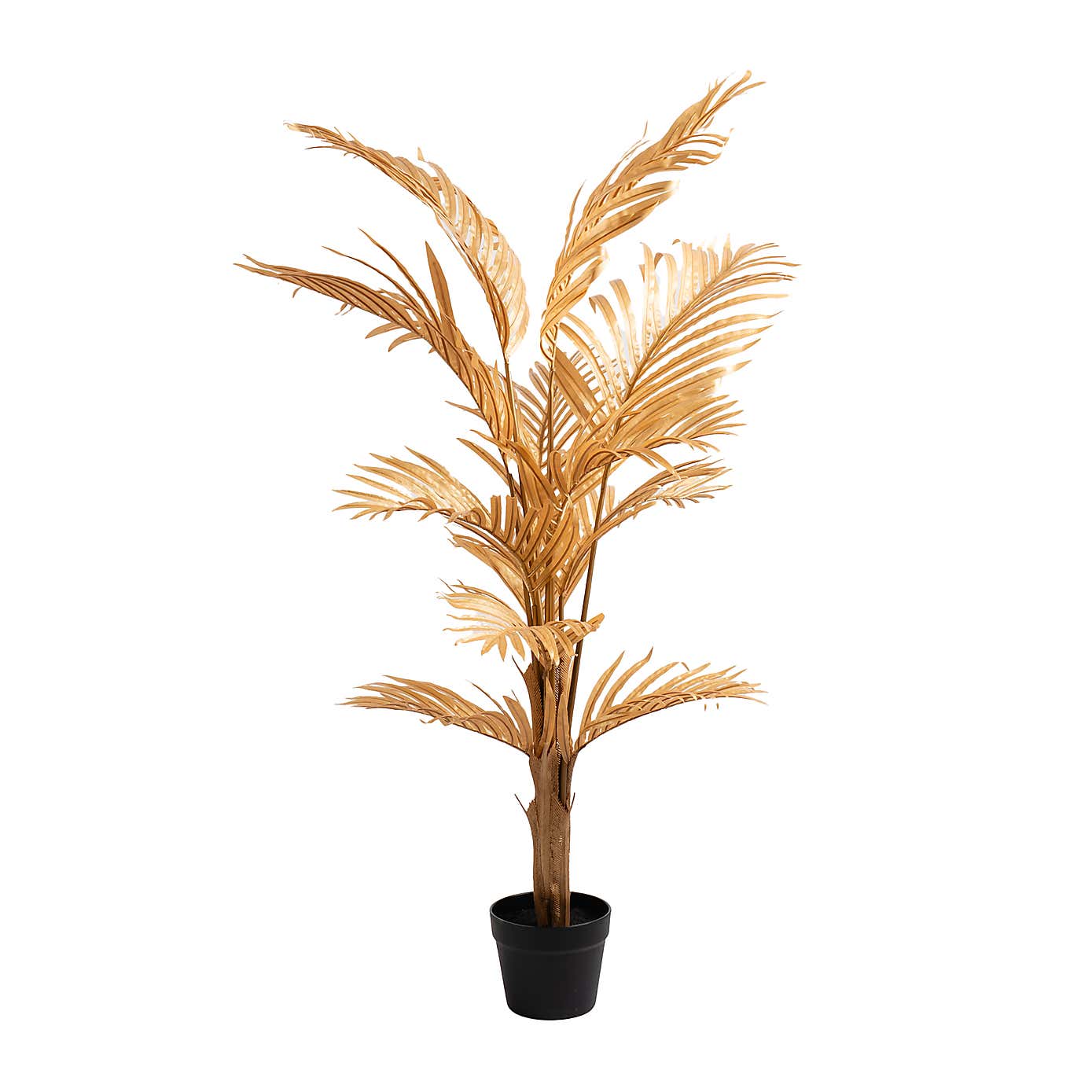 Artificial Gold Kwai Palm Tree in Black Plant Pot