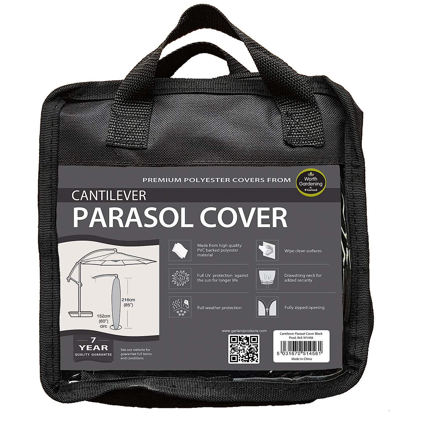 Garland Cantilever Parasol Cover in Black