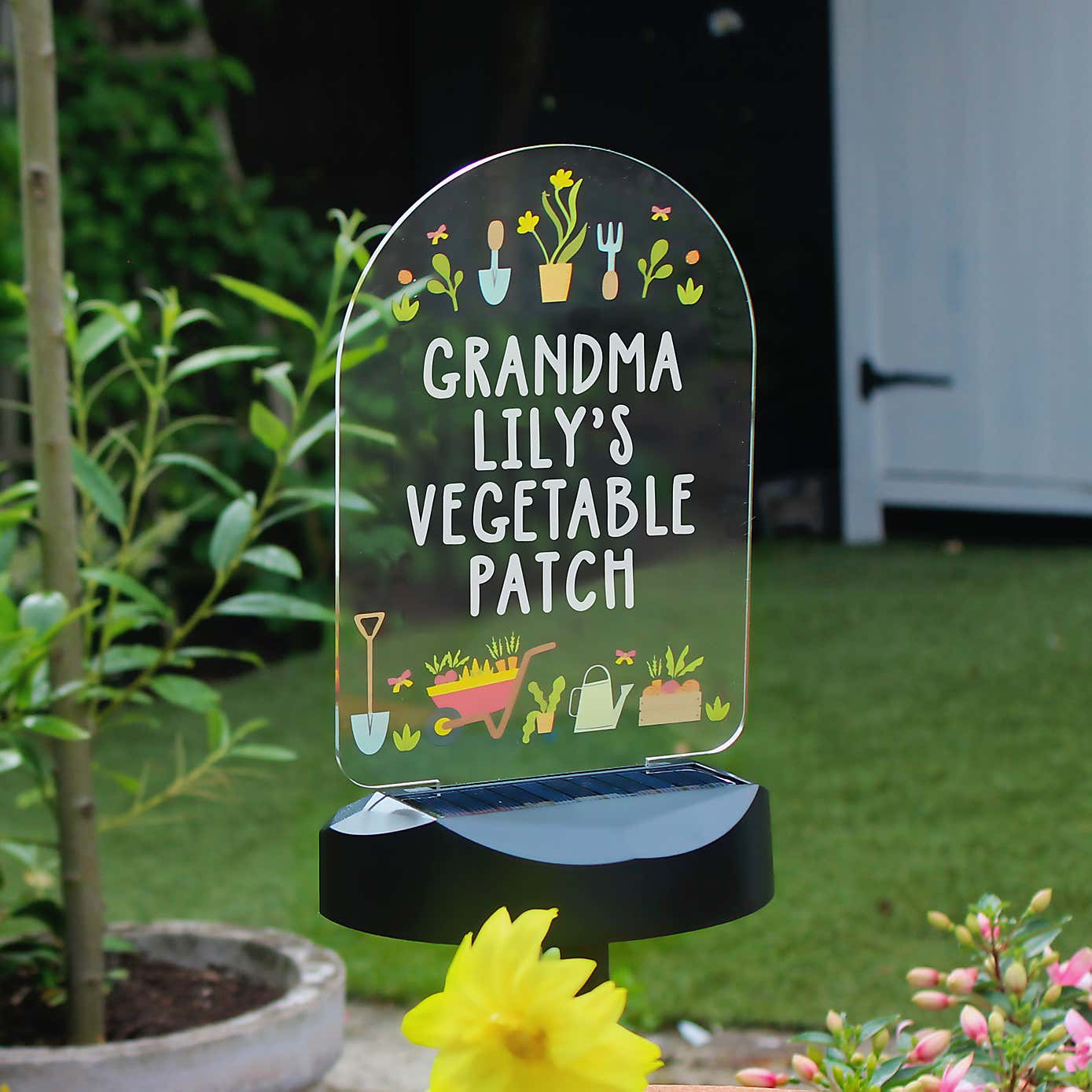 Personalised Vegetable Patch Outdoor Solar LED Light