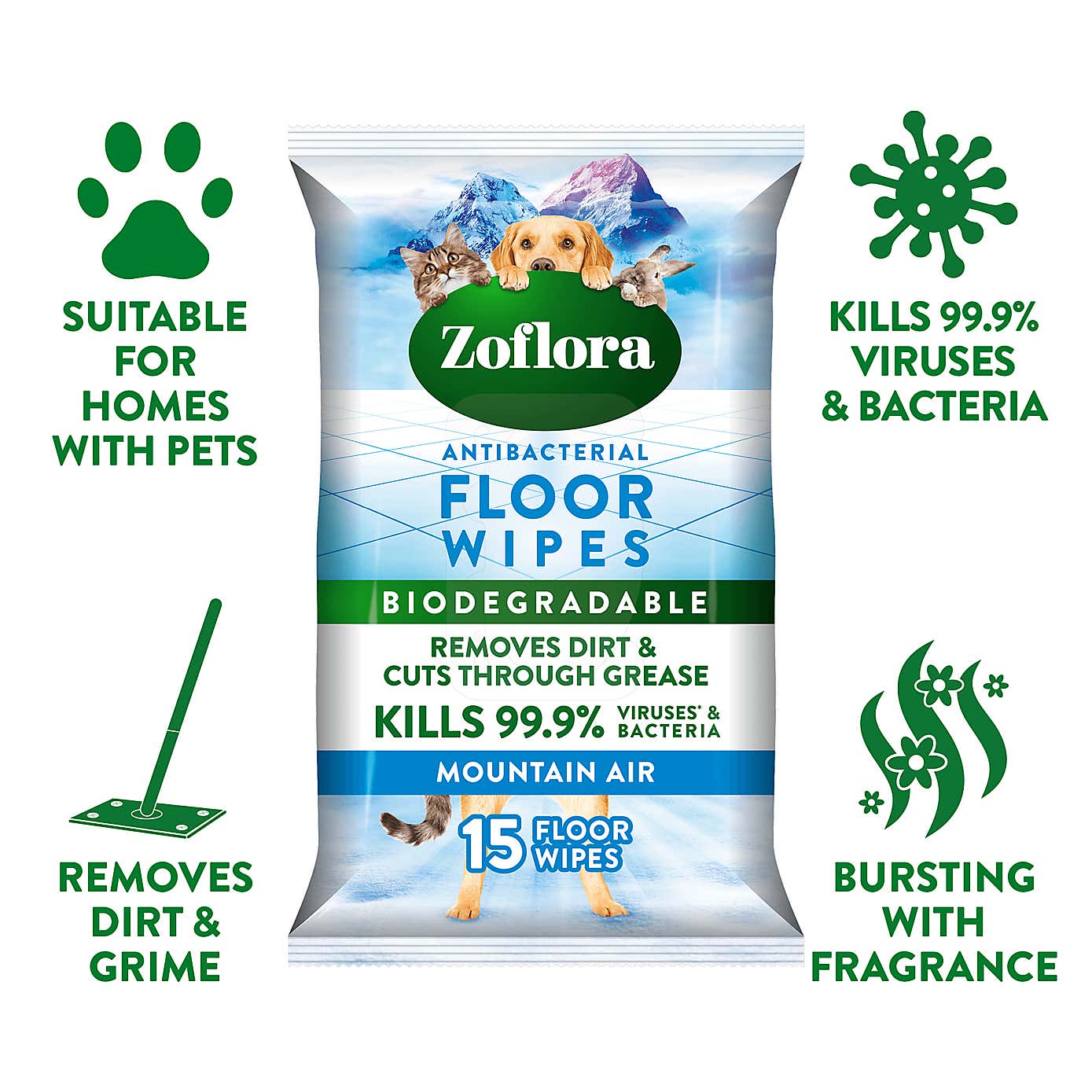 Zoflora Floor Wipes
