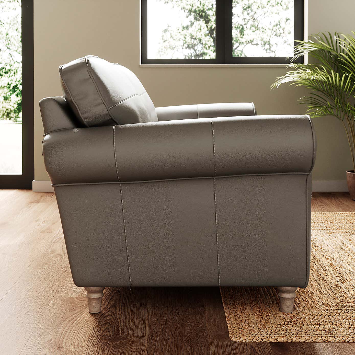 Flori Classic Leather 2 Seater Sofa