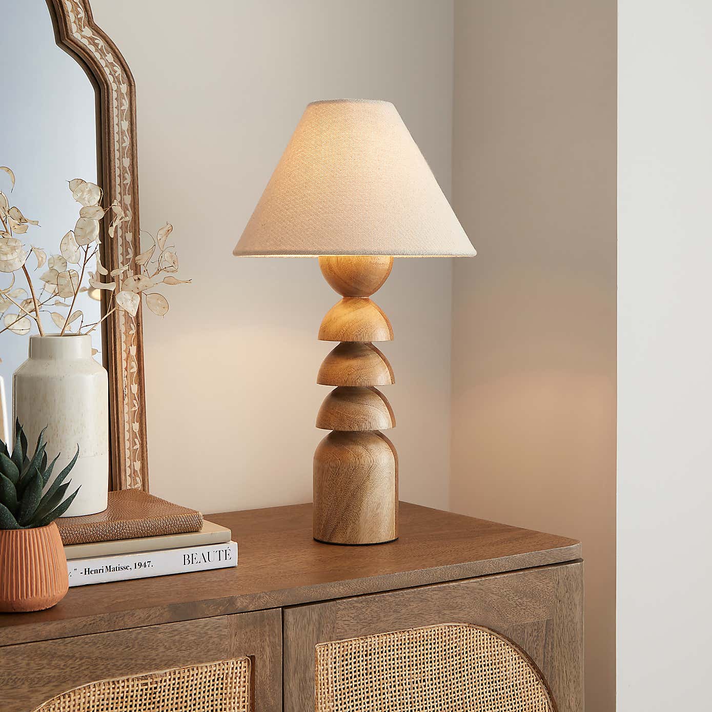 Juniper Stacked Wooden Table Lamp