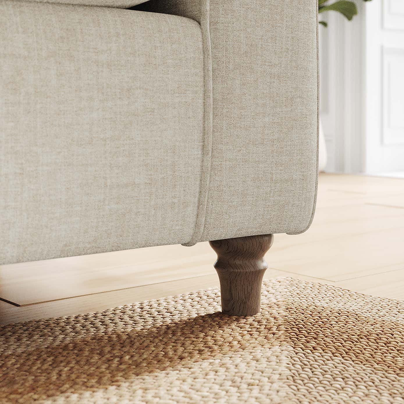 Flori 3 Seater Sofa, Tonal Plush Chenille