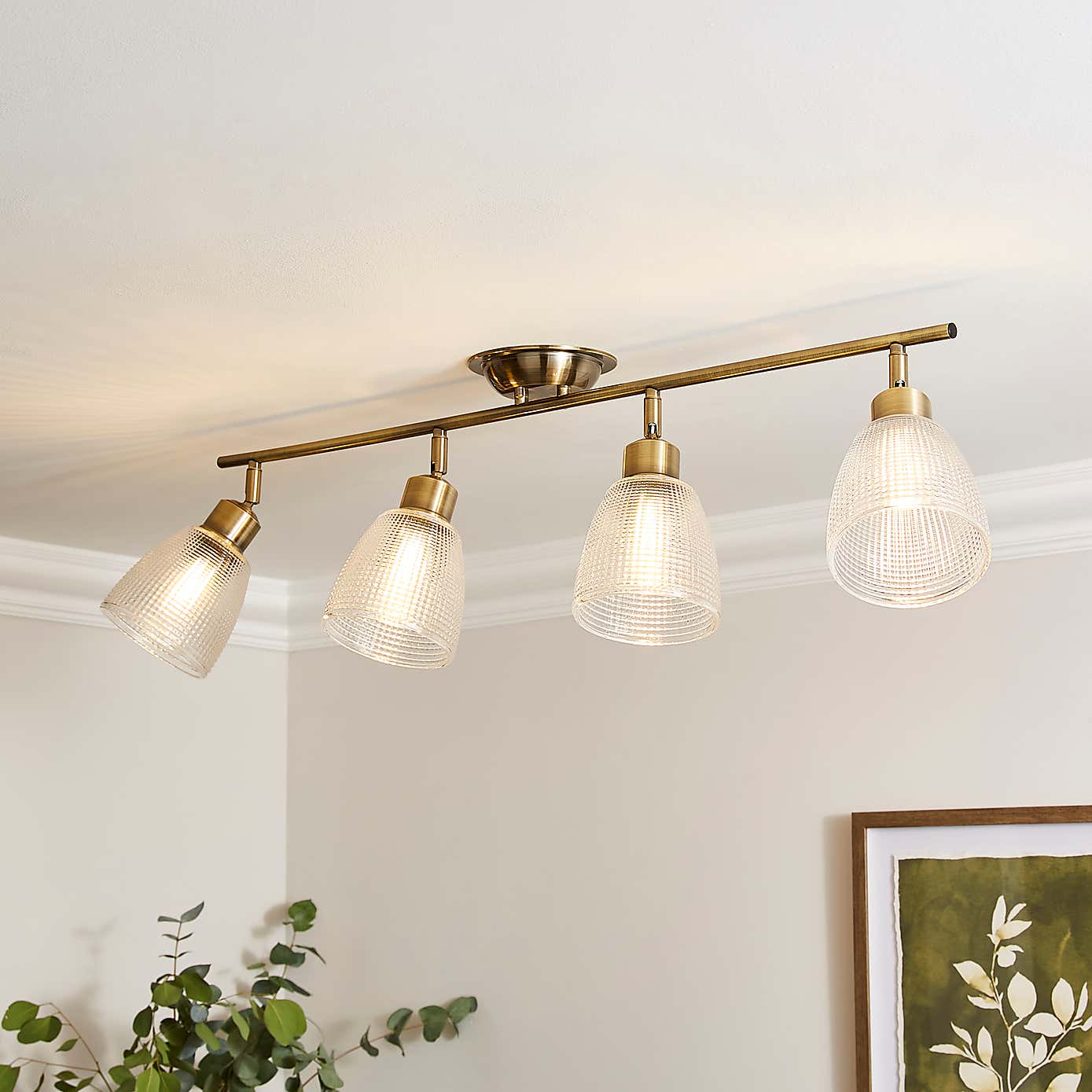 Kibworth Ribbed 4 Light Adjustable Spotlight Bar