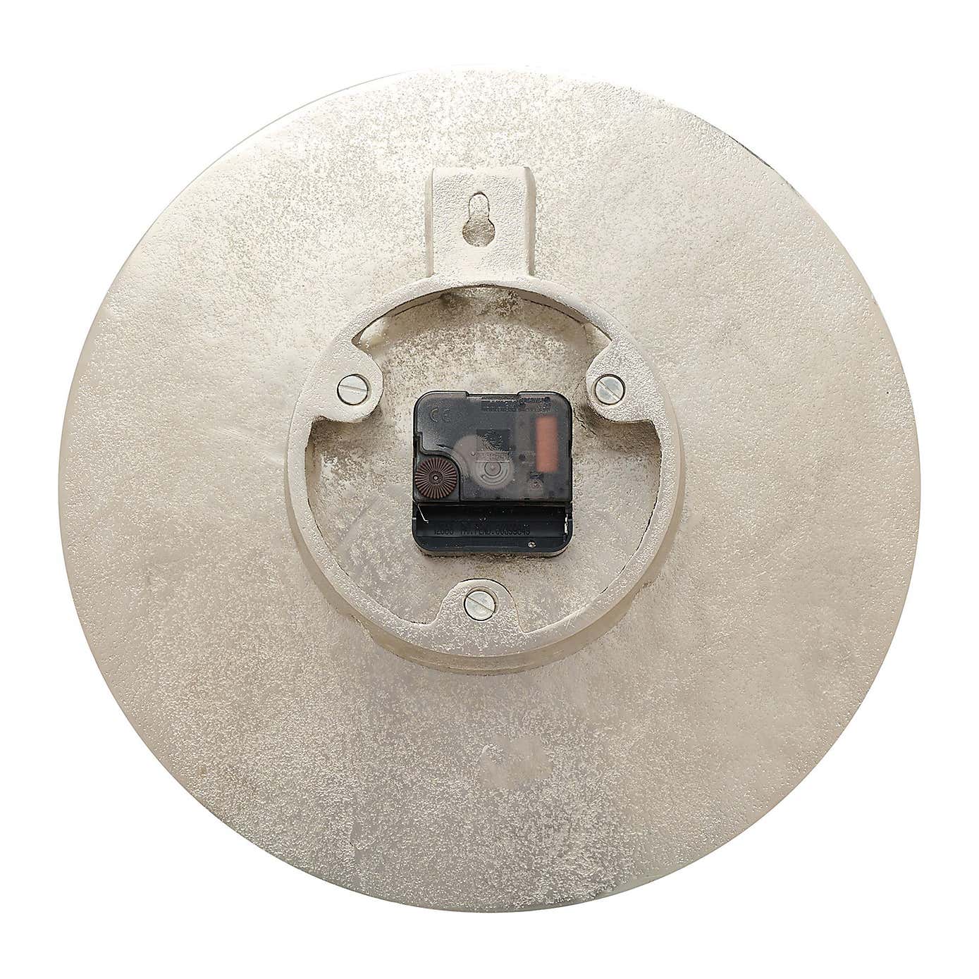 Interval Starburst Silver Metal Wall Clock