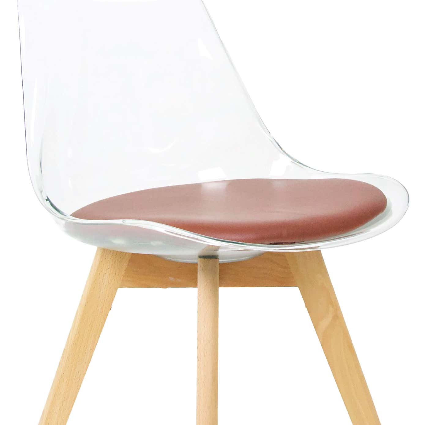 Fusion Living Soho Clear Plastic Dining Chair with Squared Legs