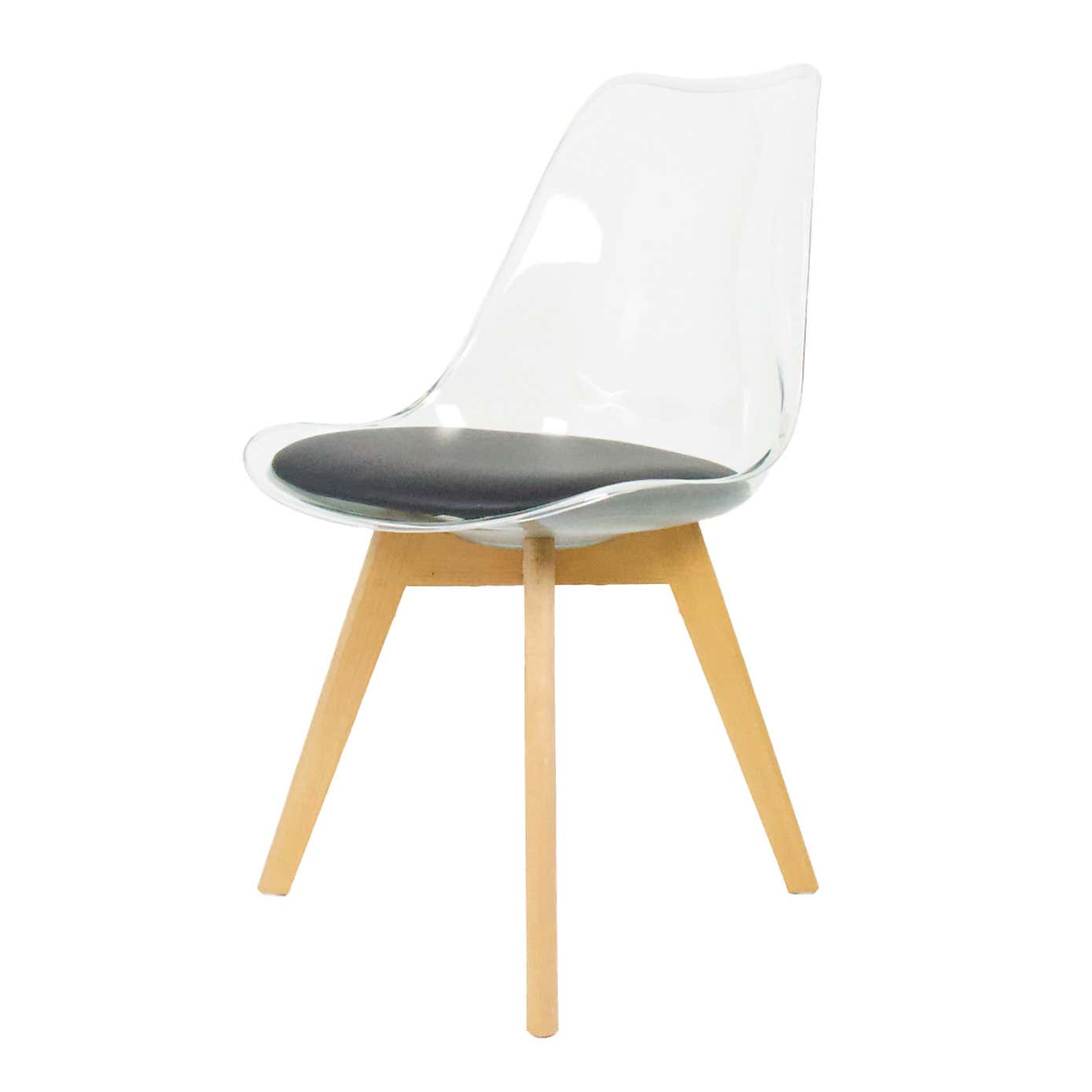 Fusion Living Soho Clear Plastic Dining Chair with Squared Legs