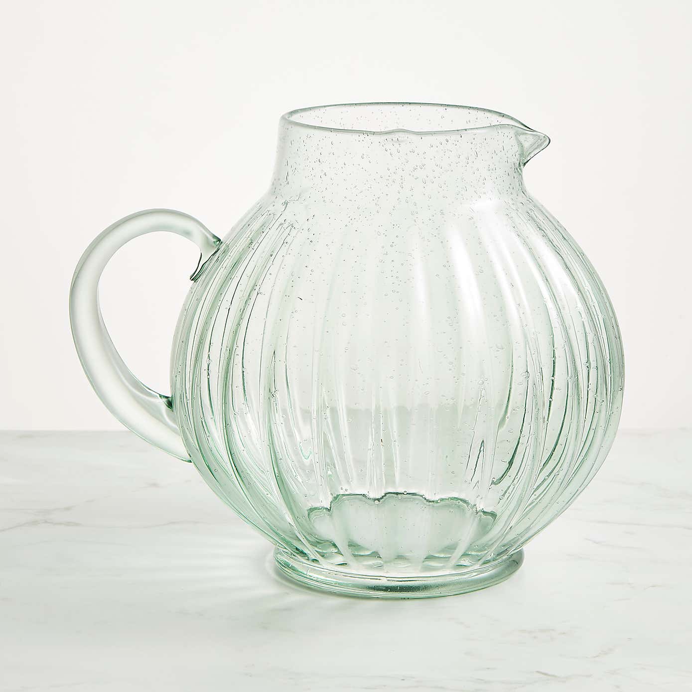 Bubble Green Glass Jug