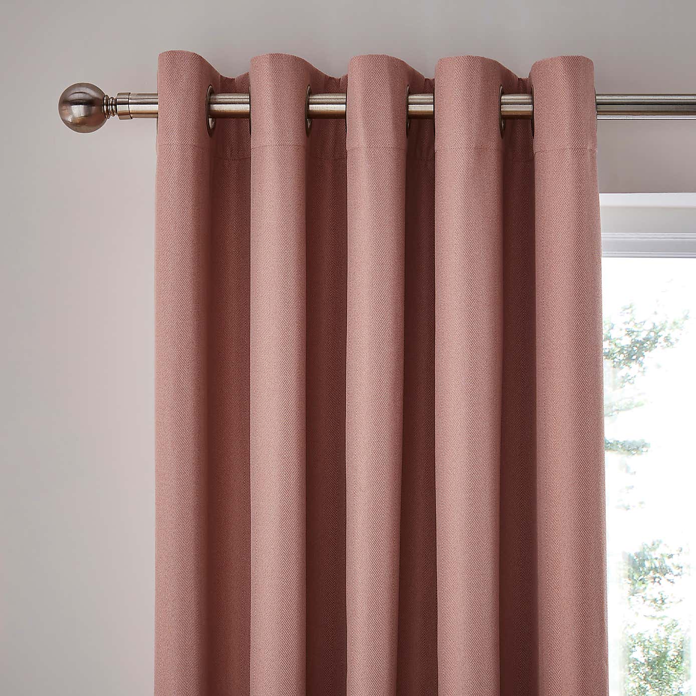 Rotterdam Herringbone Blackout Eyelet Curtains