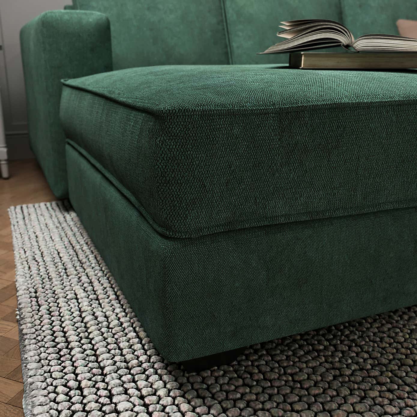Claude Soft Tonal Chenille Corner Chaise Sofa