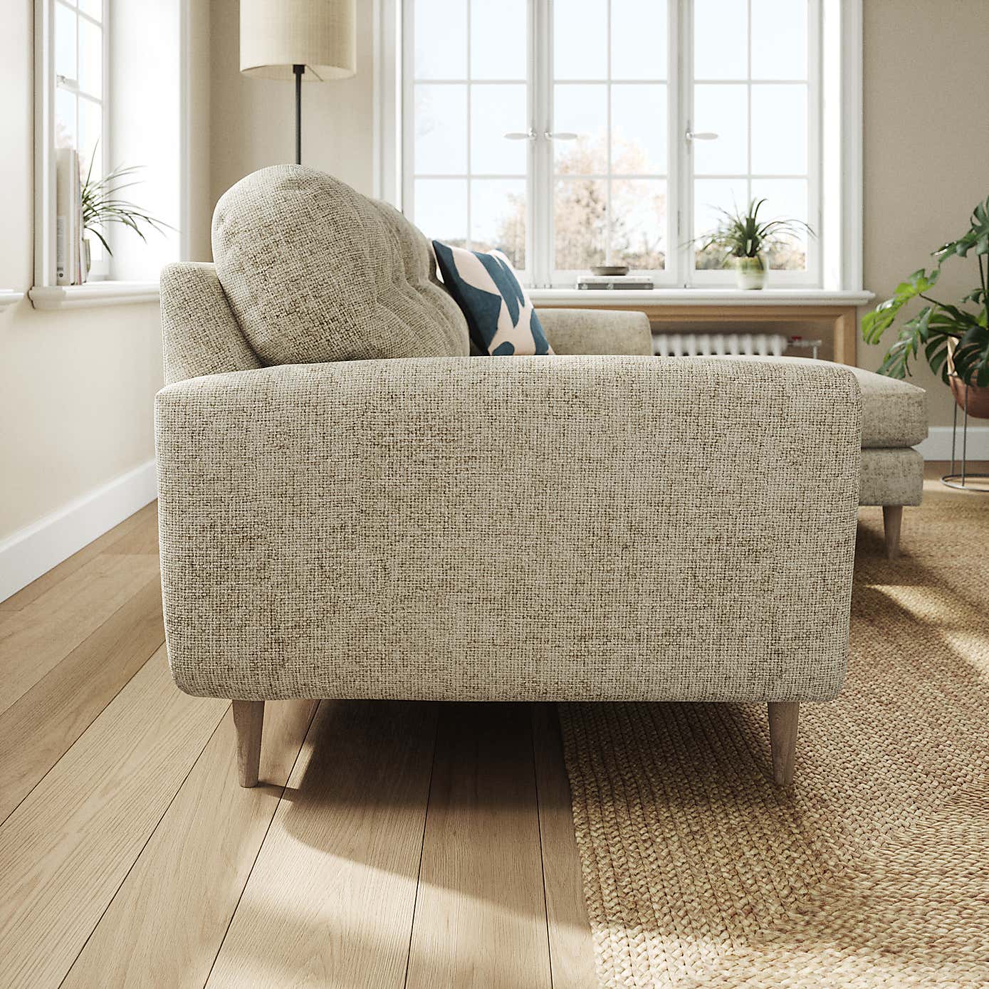 Sven Chunky Chenille Large Corner Chaise Sofa