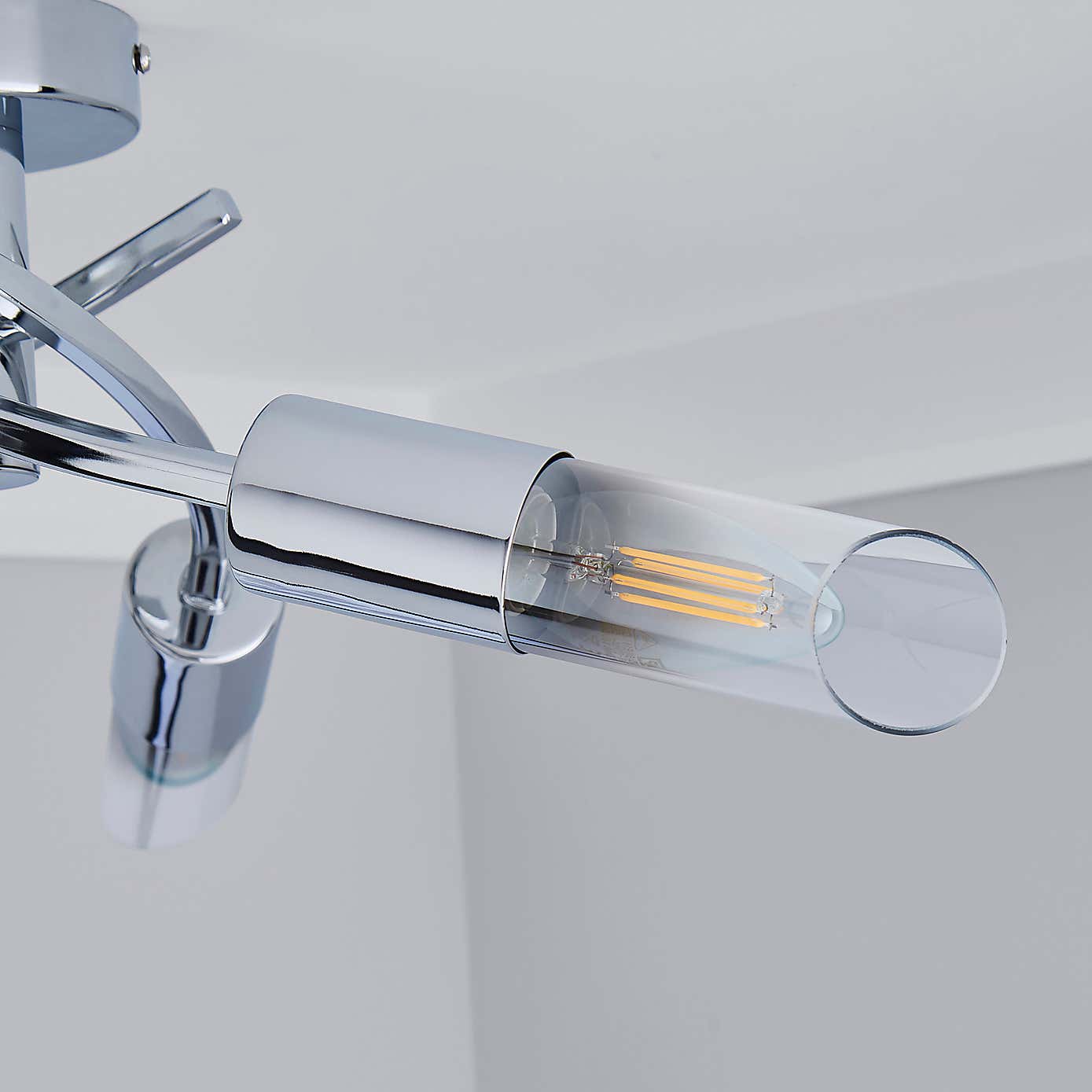 Corvus 3 Light Chrome Semi-Flush Ceiling Fitting
