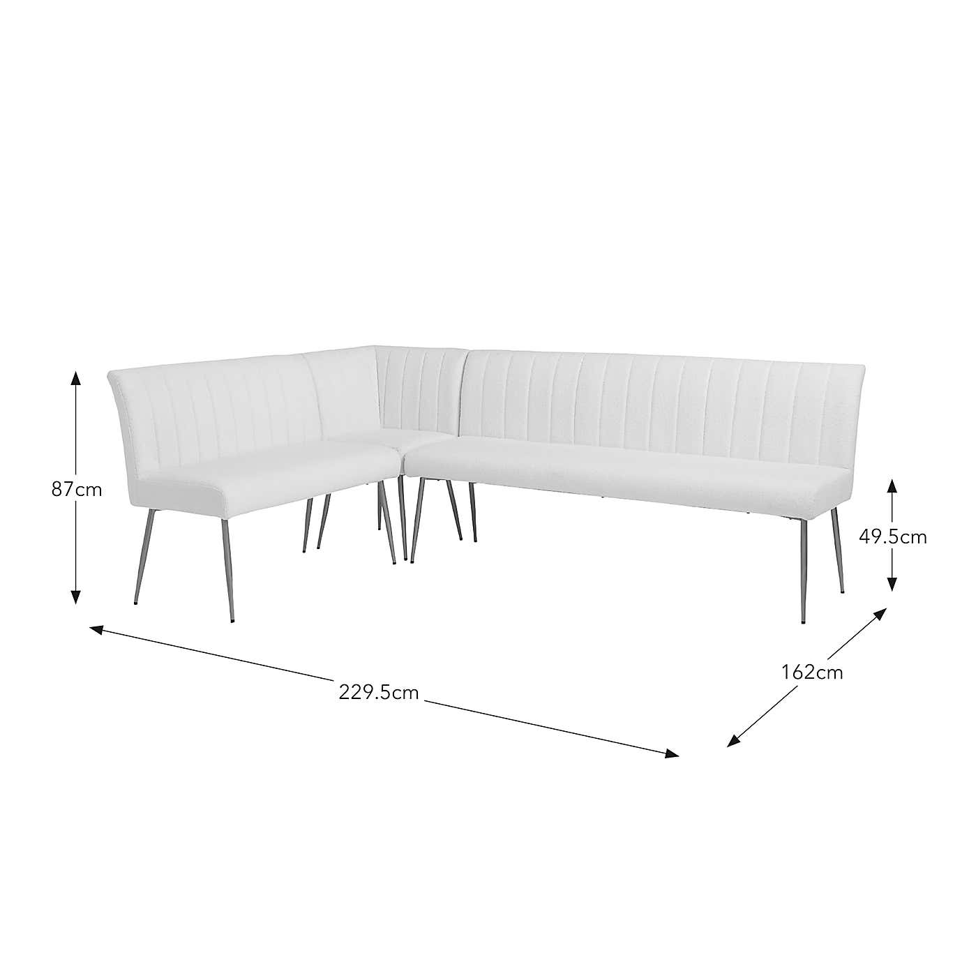 Kendall Corner Dining Bench, Boucle