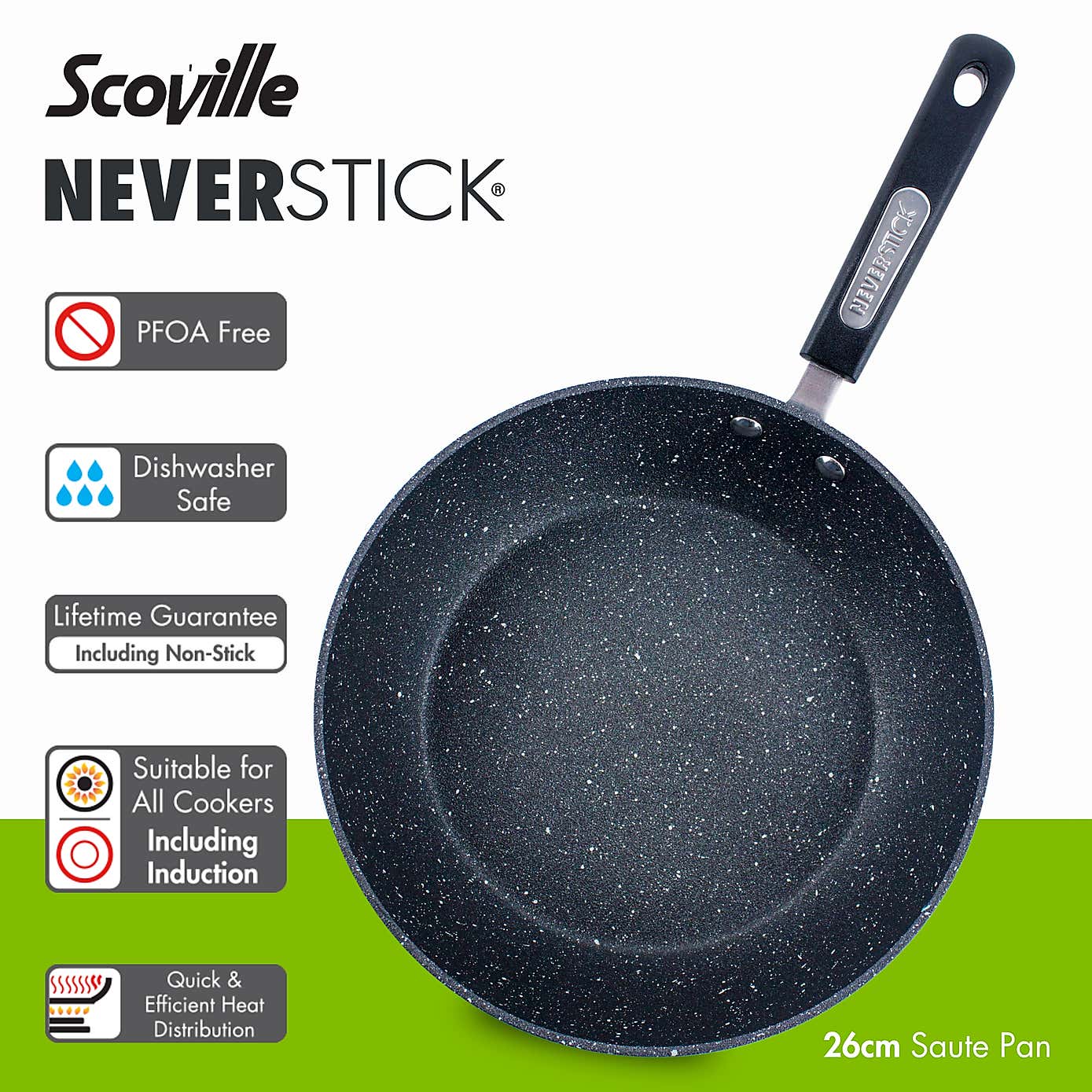 Scoville Neverstick Non-stick Aluminium Saute, 26cm