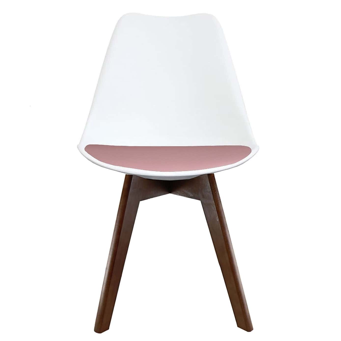 Fusion Living Soho White Plastic Dining Chair with Squared Legs