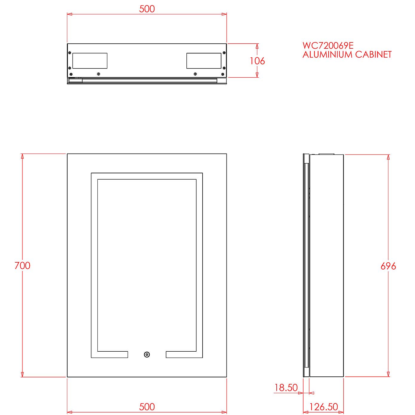 Cartlon Single Door LED Illuminated Cabinet