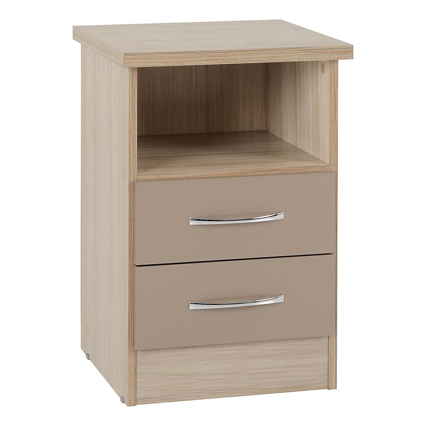 Nevada 2 Drawer Bedside Table