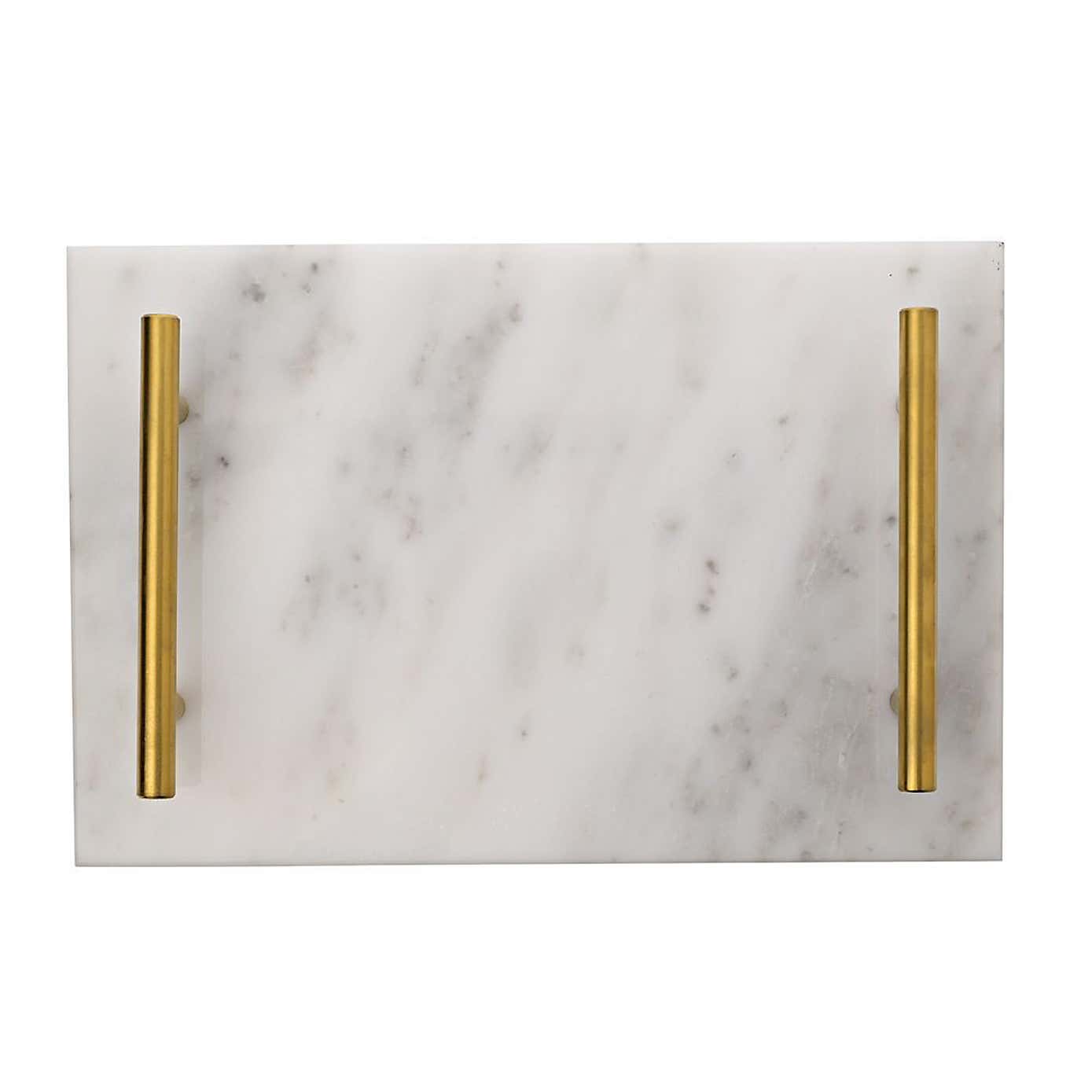 Hestia Marble Tray with Metal Handles