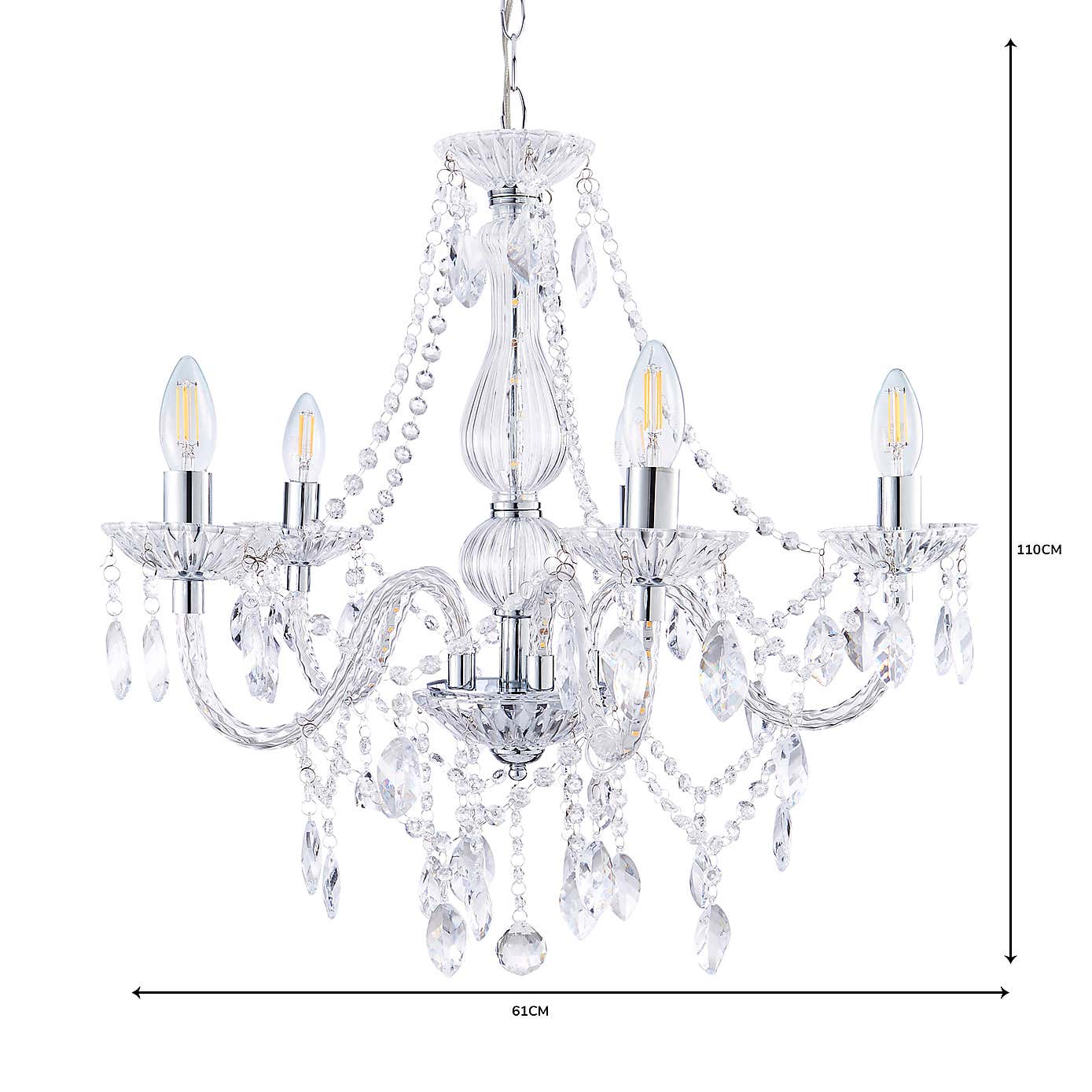 Marie Therese 5 Light Integrated LED Chrome Chandelier