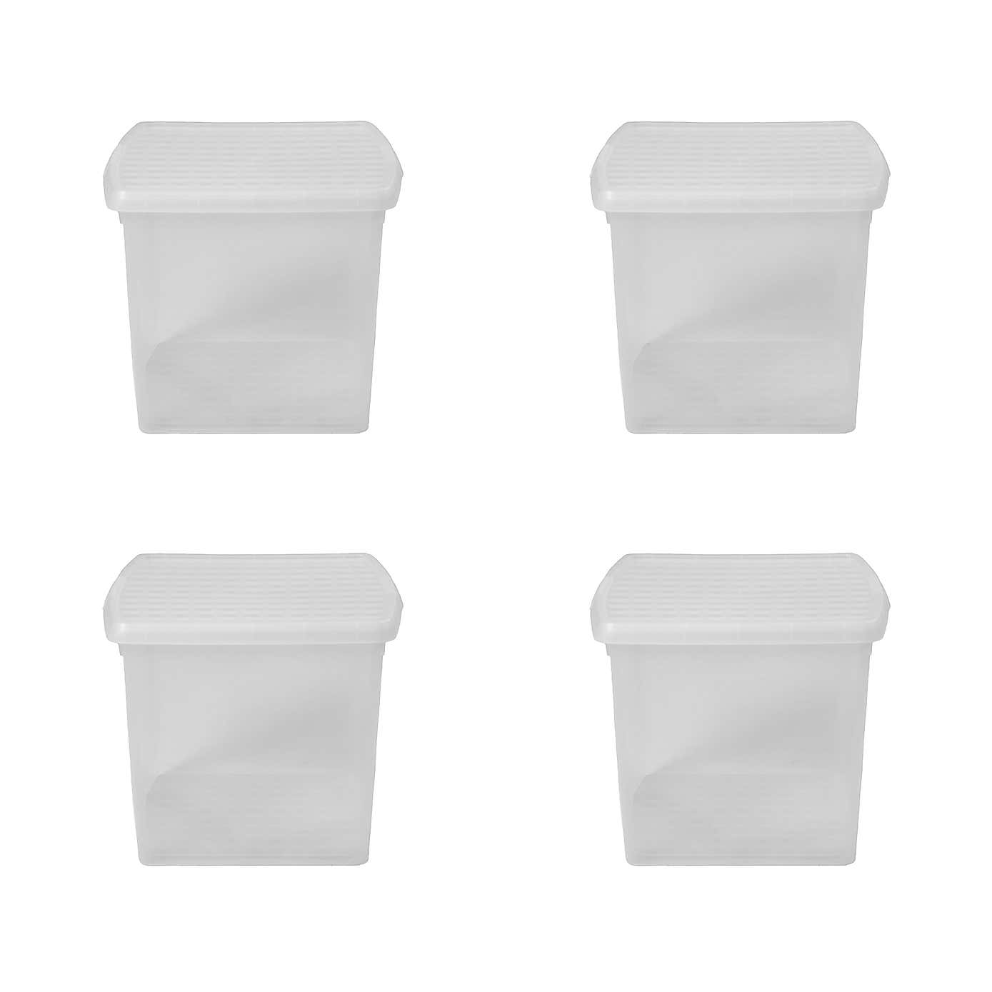 Wham Clip Pack of 4 Square Storage Boxes With Lids