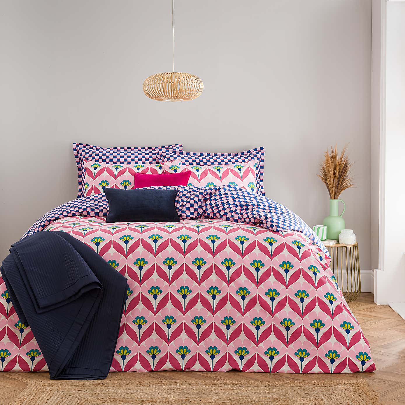 Tallie Retro Cotton Duvet Cover & Pillowcase Set