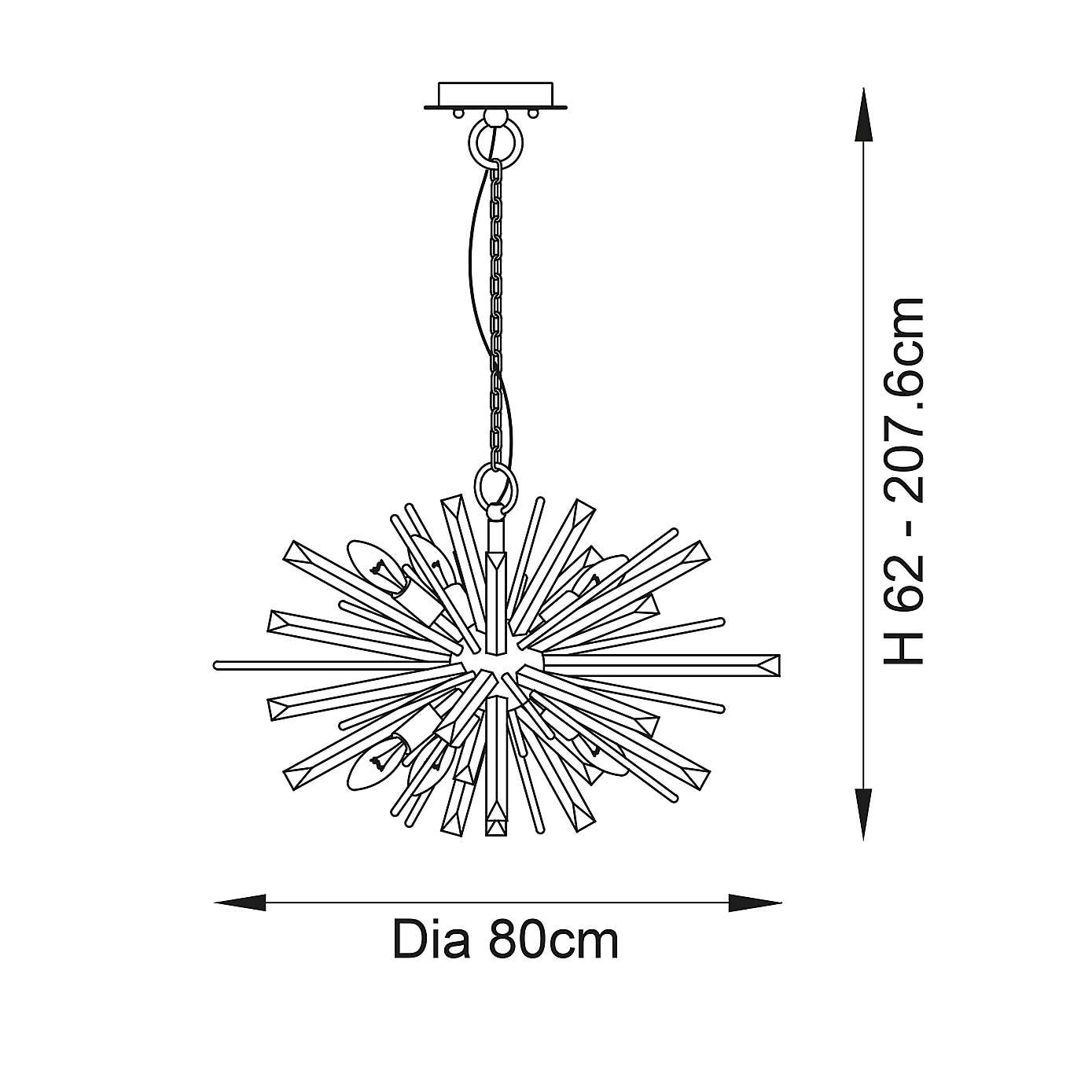 Vogue Orion 8 Light Pendant Light