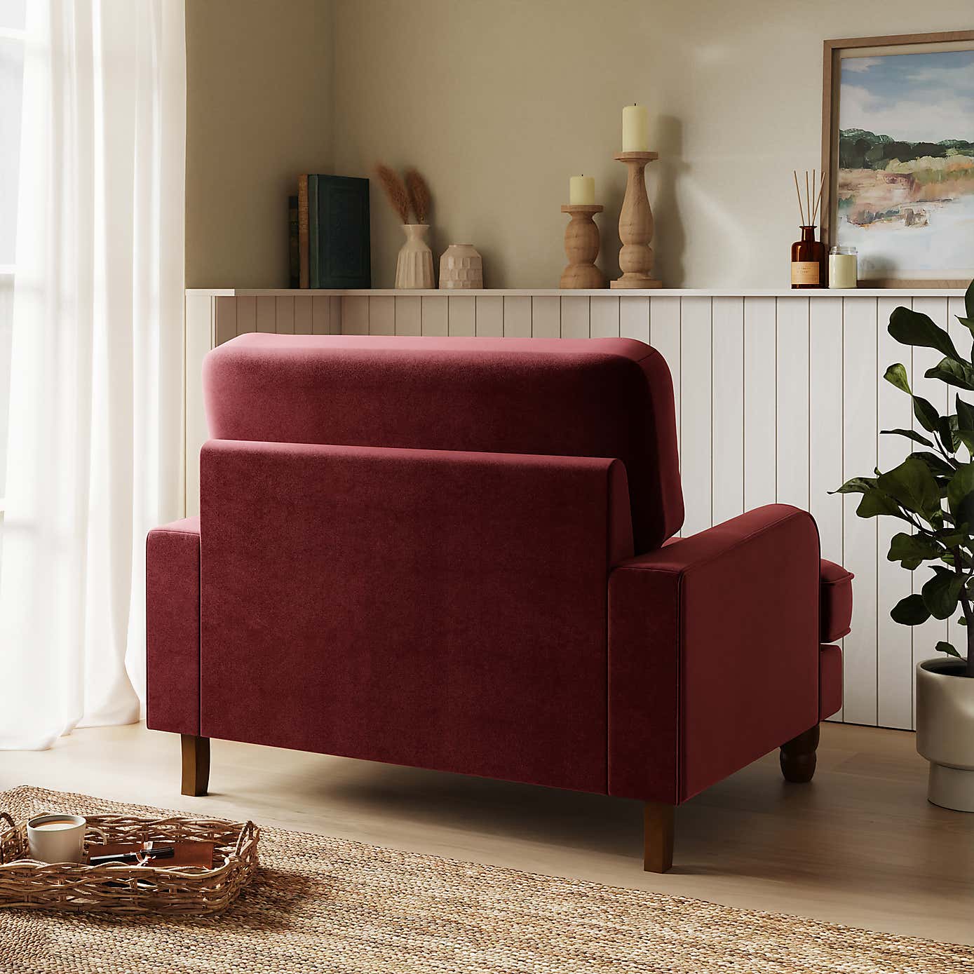 Beatrice Snuggle Sofa, Velvet