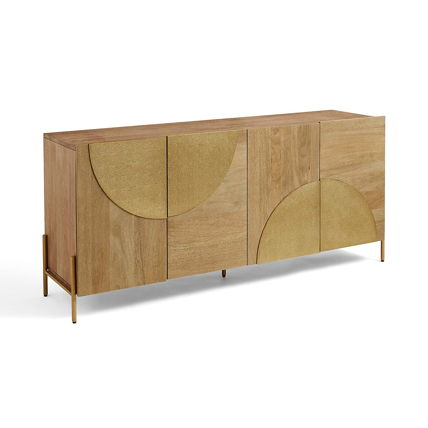 Zaneta Large Sideboard, Mango Wood and Brass