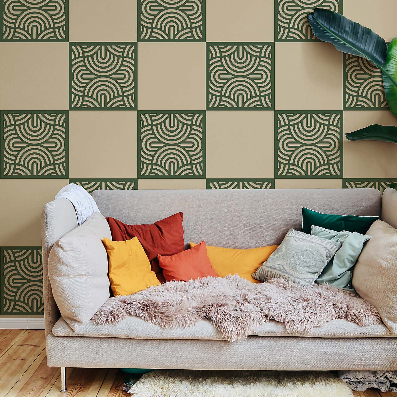 Decorative Curves Wooden Tiles