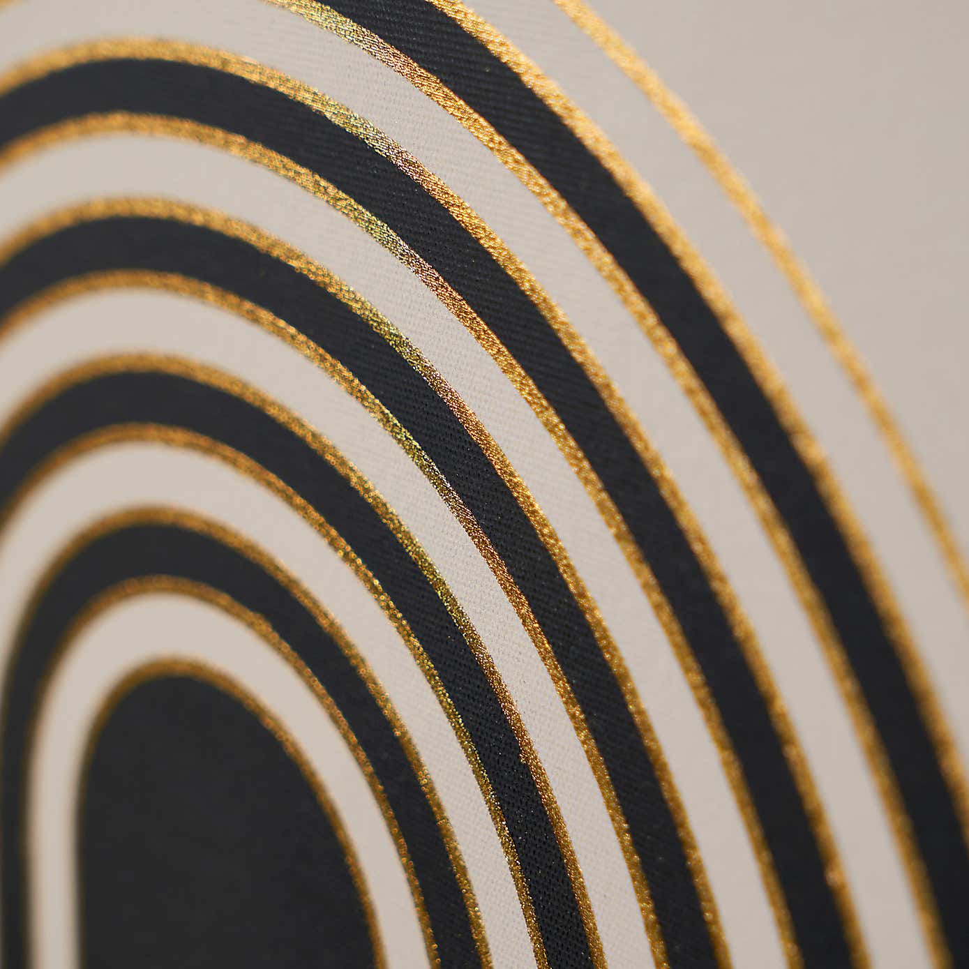 Art Deco Linear Gold Detail Black Framed Print
