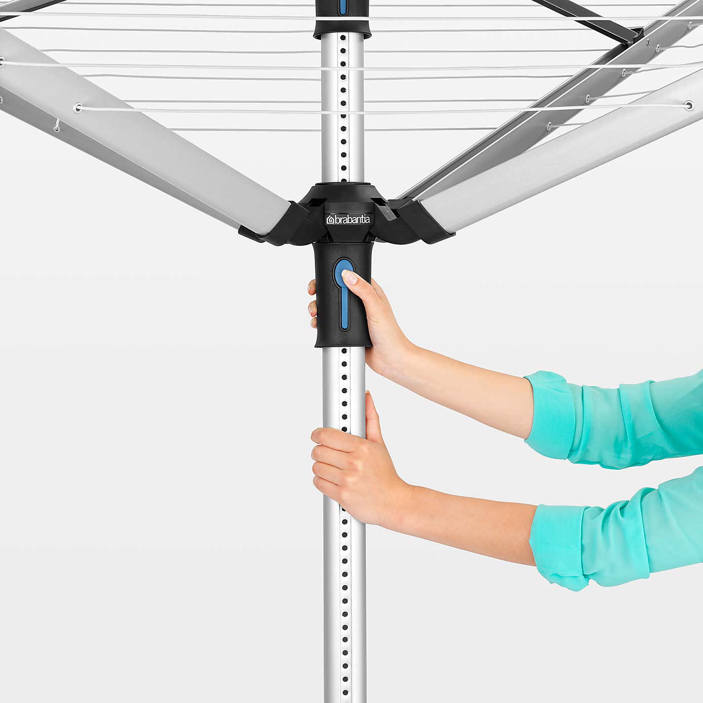 Brabantia LiftOMatic Advance 4 Arm Rotary Washing Line with Accessories, 50m
