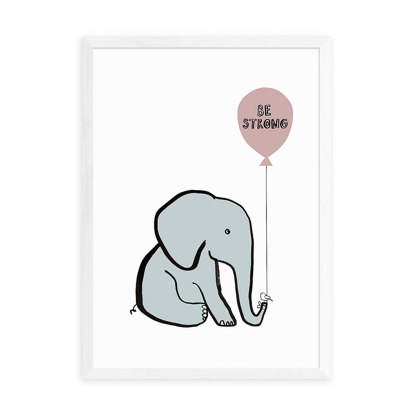 East End Prints Be Strong Elephant Print