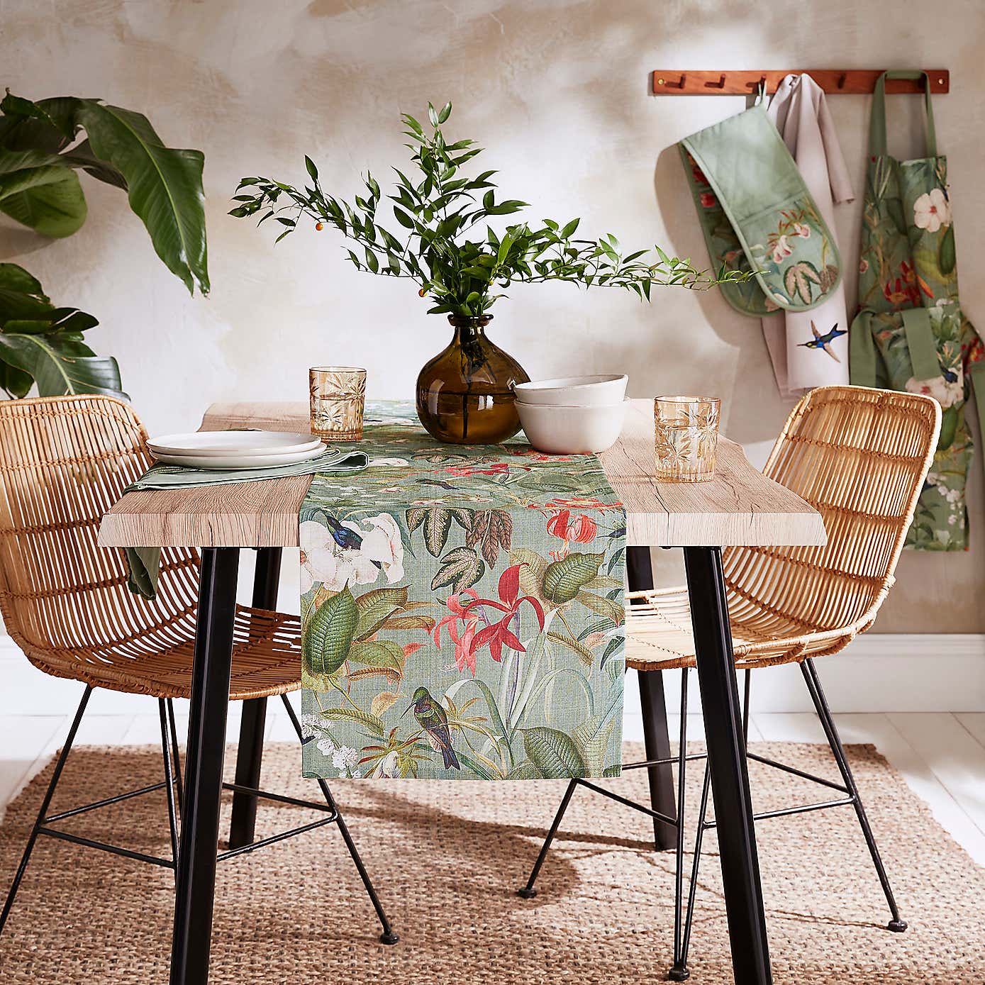 Botanical Bird Table Runner